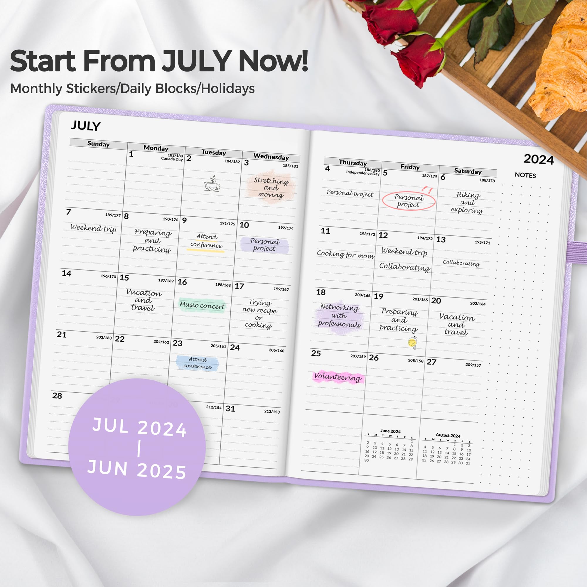 SUNEE 2024-2025 Weekly & Monthly Planner - 5.5