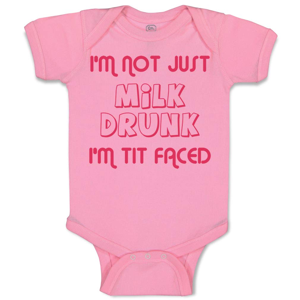 Custom Funny Baby Bodysuit - 'I'm Not Just Milk Drunk, I'm Tit Faced' Humor Style | Perfect for Newborn Photo Shoots & Playful Parenting Moments