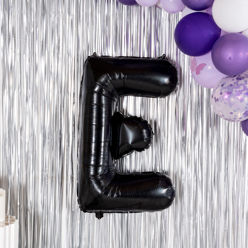 Balloonify Black Mylar Letter E Balloon - 40 Inch Large Foil Alphabet Balloon (1 Count) for Birthday Parties, Graduation Decorations & Photo Backdrops