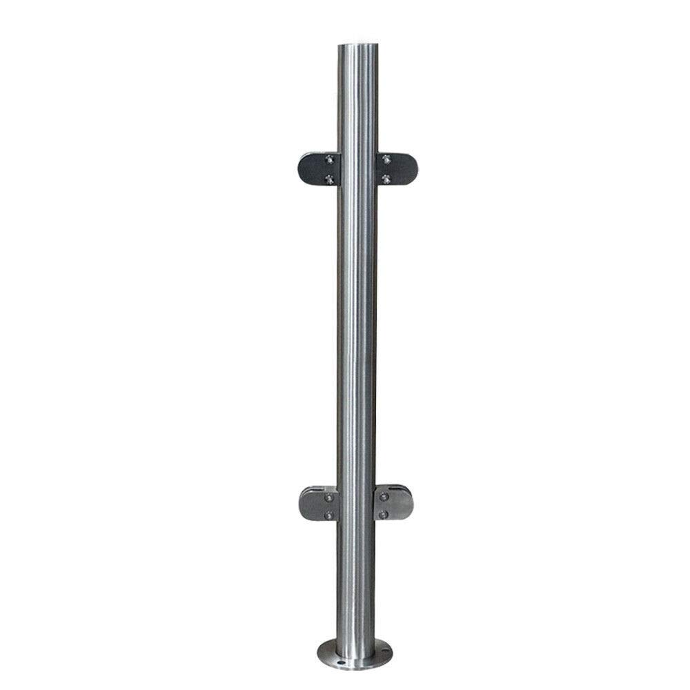 Stainless Steel Railing Post - 43 Inch Balustrade Handrail for Fence, Balcony & Garden | Durable Mid Post for Outdoor Glazing & Safety Barrier | Perfect for Home, Deck & Staircase Protection