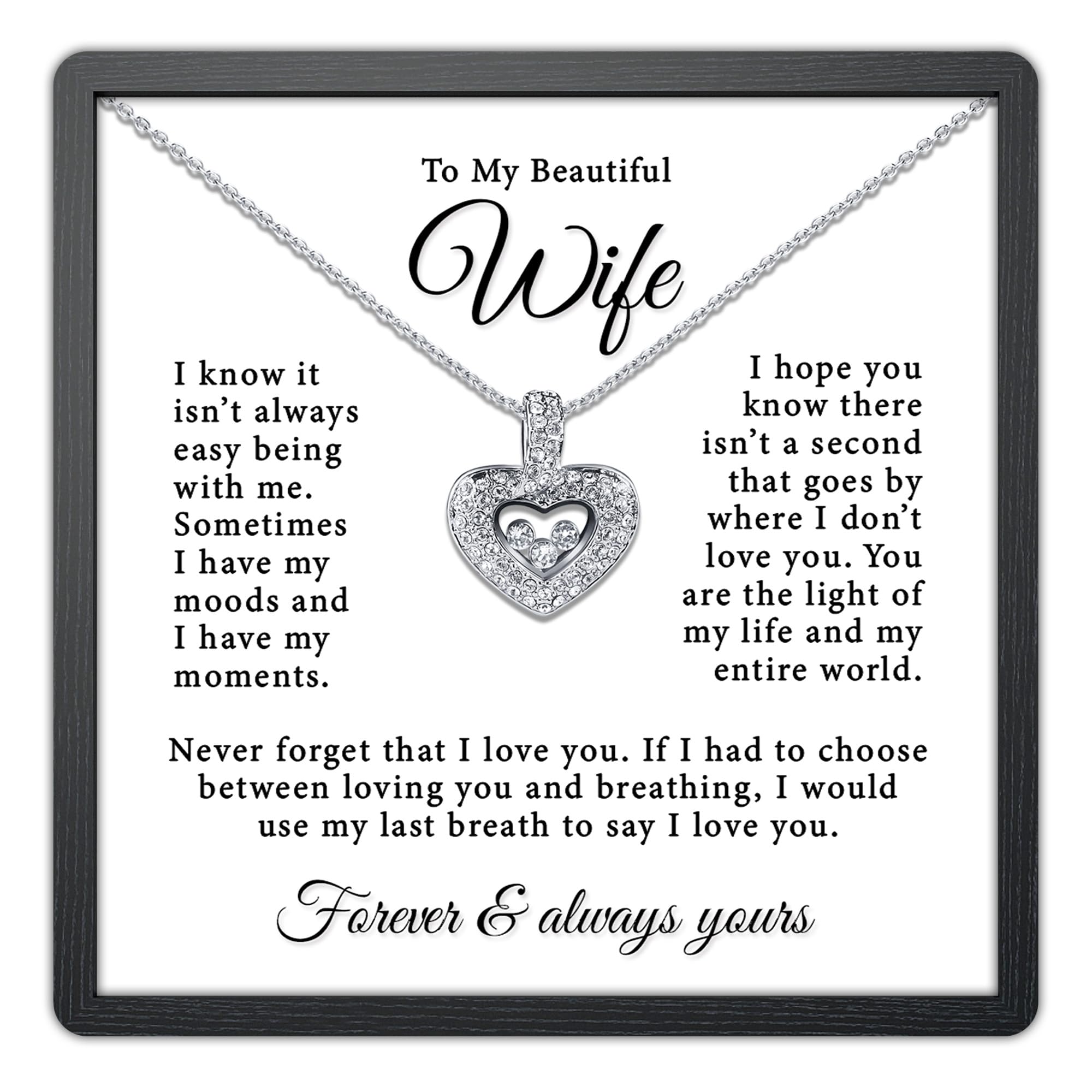 TRYNDI Elegant Heart Necklace - Romantic Jewelry Gift for Wife, Girlfriend, Her | Perfect for Christmas, Anniversary, Birthday | Everyday Wear & Special Occasions