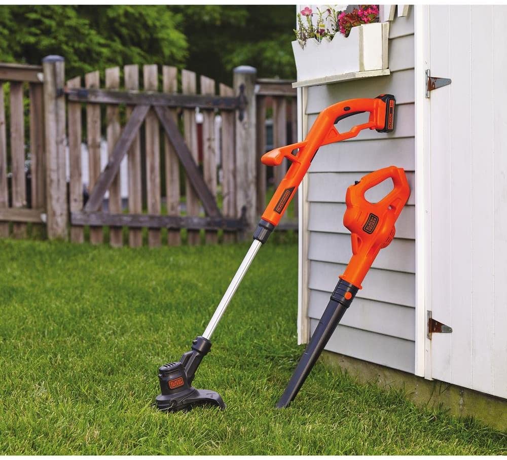 BLACK + DECKER 20V Max Cordless Grass Trimmer & Sweeper Combo Kit - Refurbished with Full Warranty (LCC221) - Perfect for Lawn Care, Yard Maintenance & Landscaping