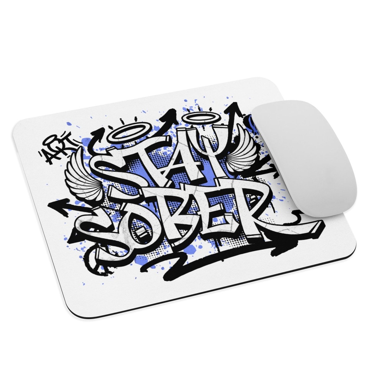 Stay Sober Graffiti Mouse Pad - Non-Slip Gaming & Office Desk Mat with Cool Street Art Design - Perfect for Gamers, Graphic Designers & Office Workers