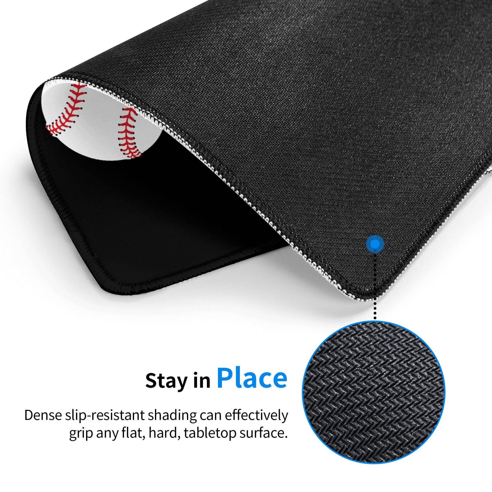 SIYTUAU Baseball USA Flag Mouse Pad - Waterproof, Non-Slip Rubber Gaming Mouse Pad 10x12 inch for Laptop & Office - Perfect for Baseball Fans, Gamers & Patriotic Decor