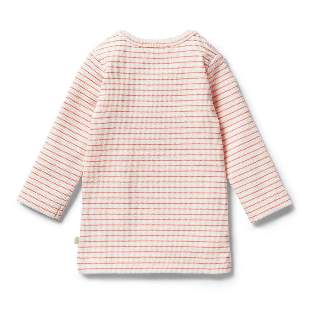 Organic Stripe Rib Top for Women - Soft & Comfortable Casual T-Shirt - Perfect for Everyday Wear, Layering & Outfits