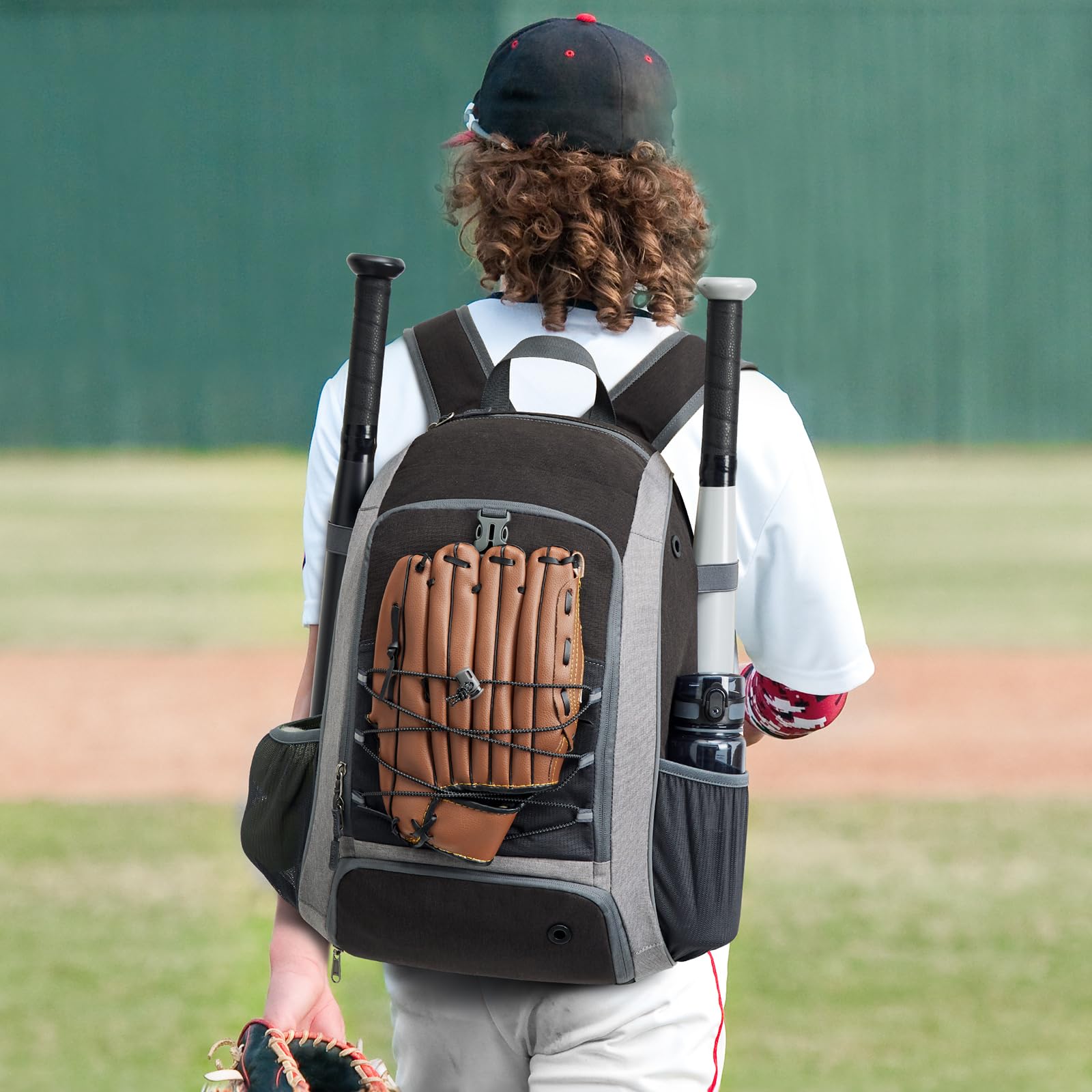 G4Free Youth & Adult Baseball Backpack - Lightweight Softball Bag with Shoe Compartment, Large Bat Storage & Fence Hook | Perfect for T-ball, Little League & Travel Games