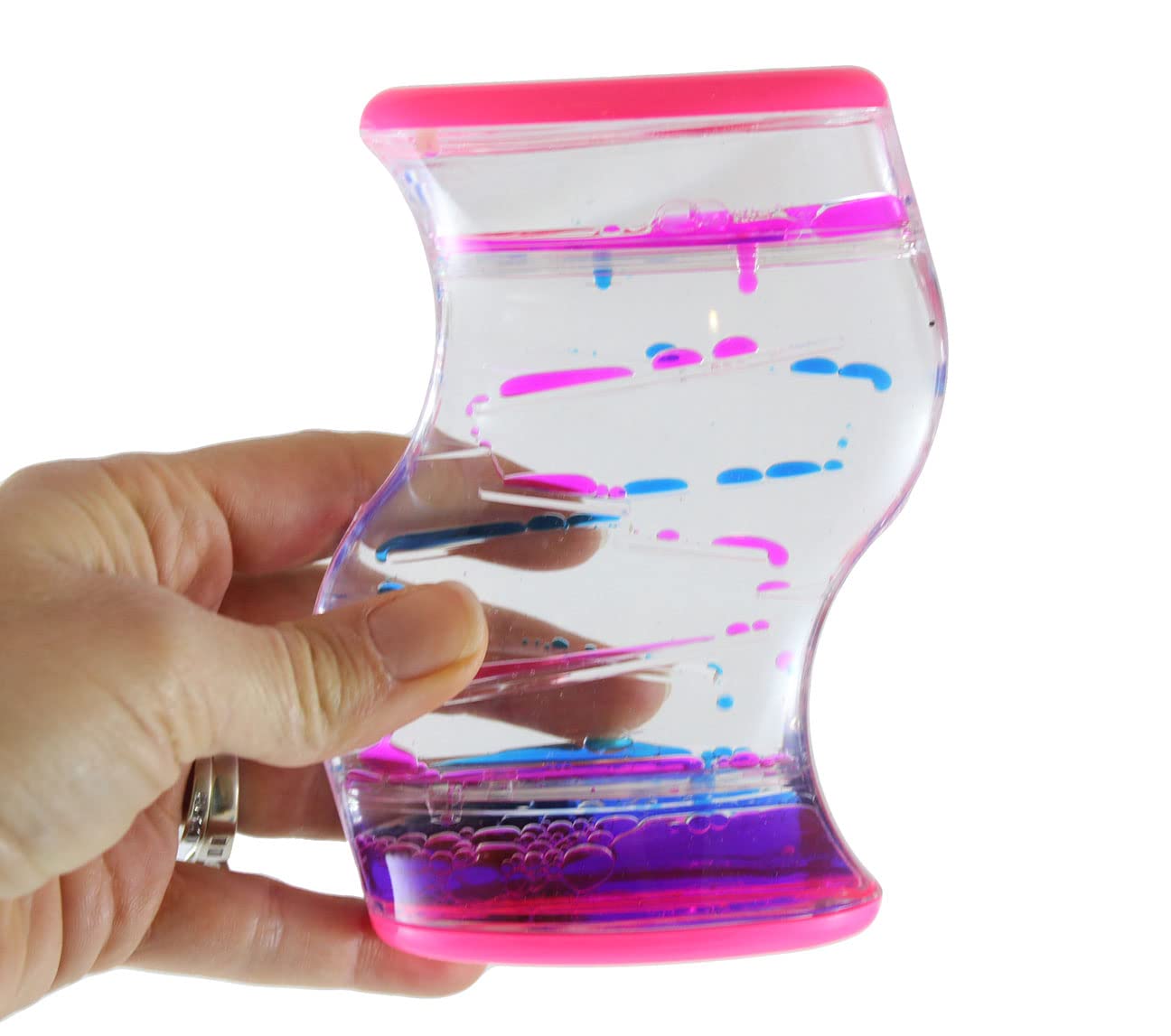 Dual Drip Liquid Timer Sensory Toy - Calming Motion Visual Stimulation for Stress Relief - Office Desk & Anxiety Relief Tool - Random Color (Great for Kids, ADHD, Autism & Meditation)