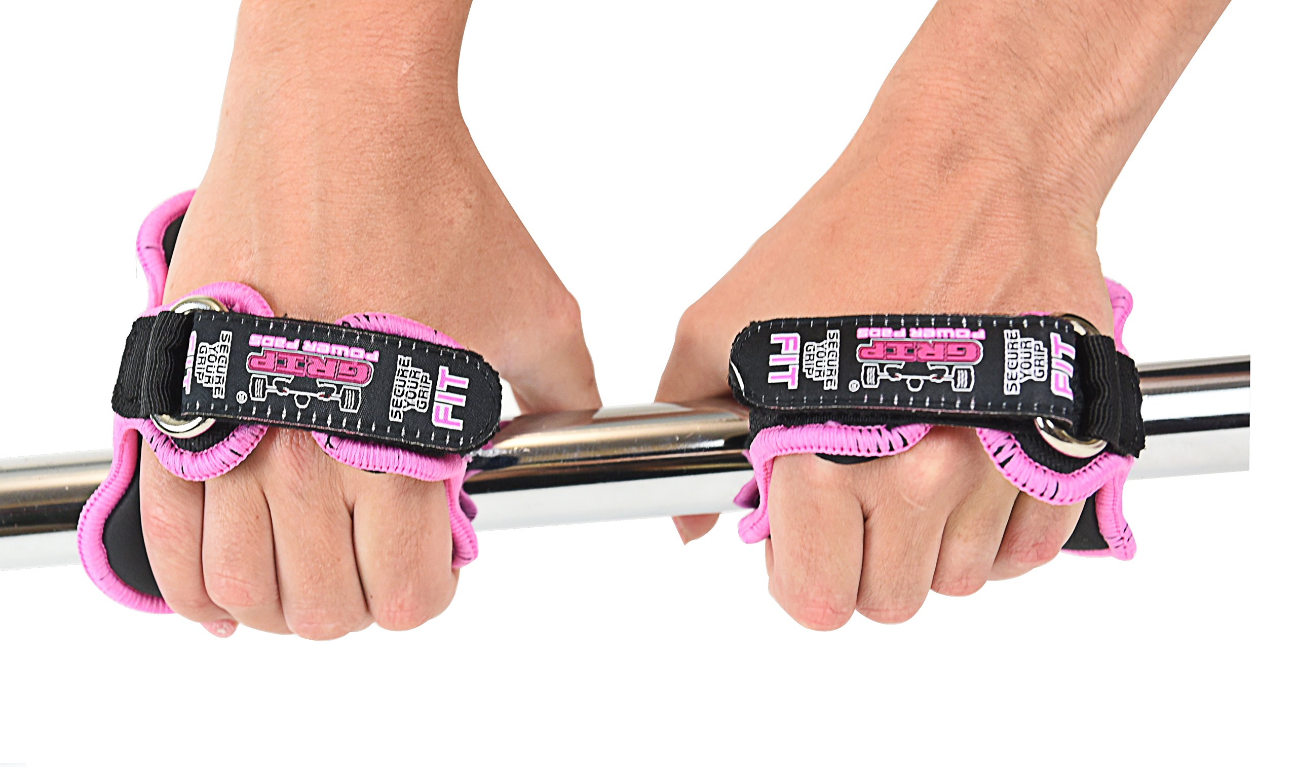 Women's Workout Gloves with Grip Power Pads - Best Alternative to Gym Gloves for Weight Lifting, CrossFit & Fitness Training (Pink) - Perfect for Gym, Home Workouts & Strength Training