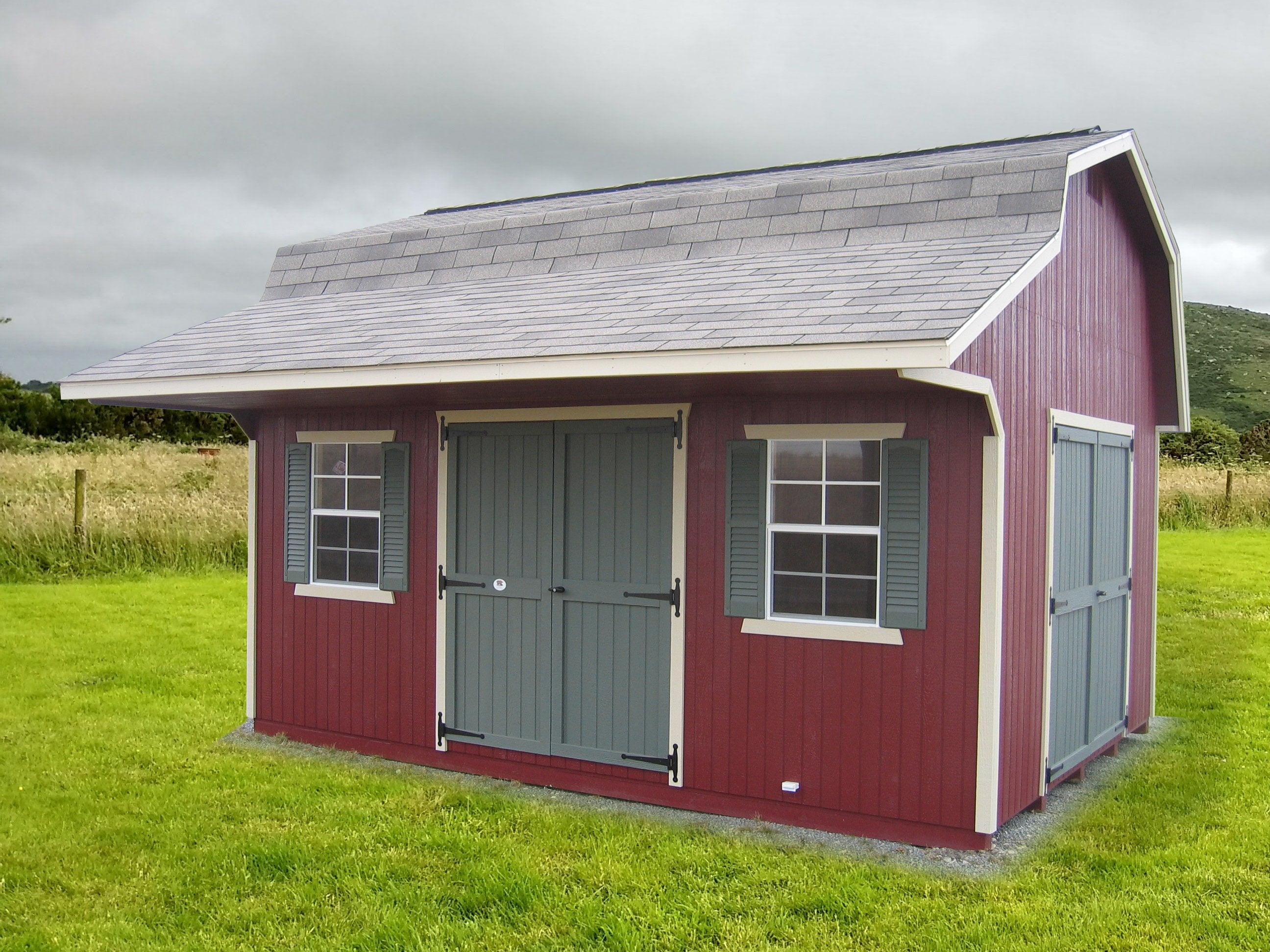 Classic Small Barn with Overhang Panelized Kit - Easy DIY Wooden Shed for Backyard Storage, Garden Tools & Outdoor Equipment | Perfect for Home, Farm & Ranch Use