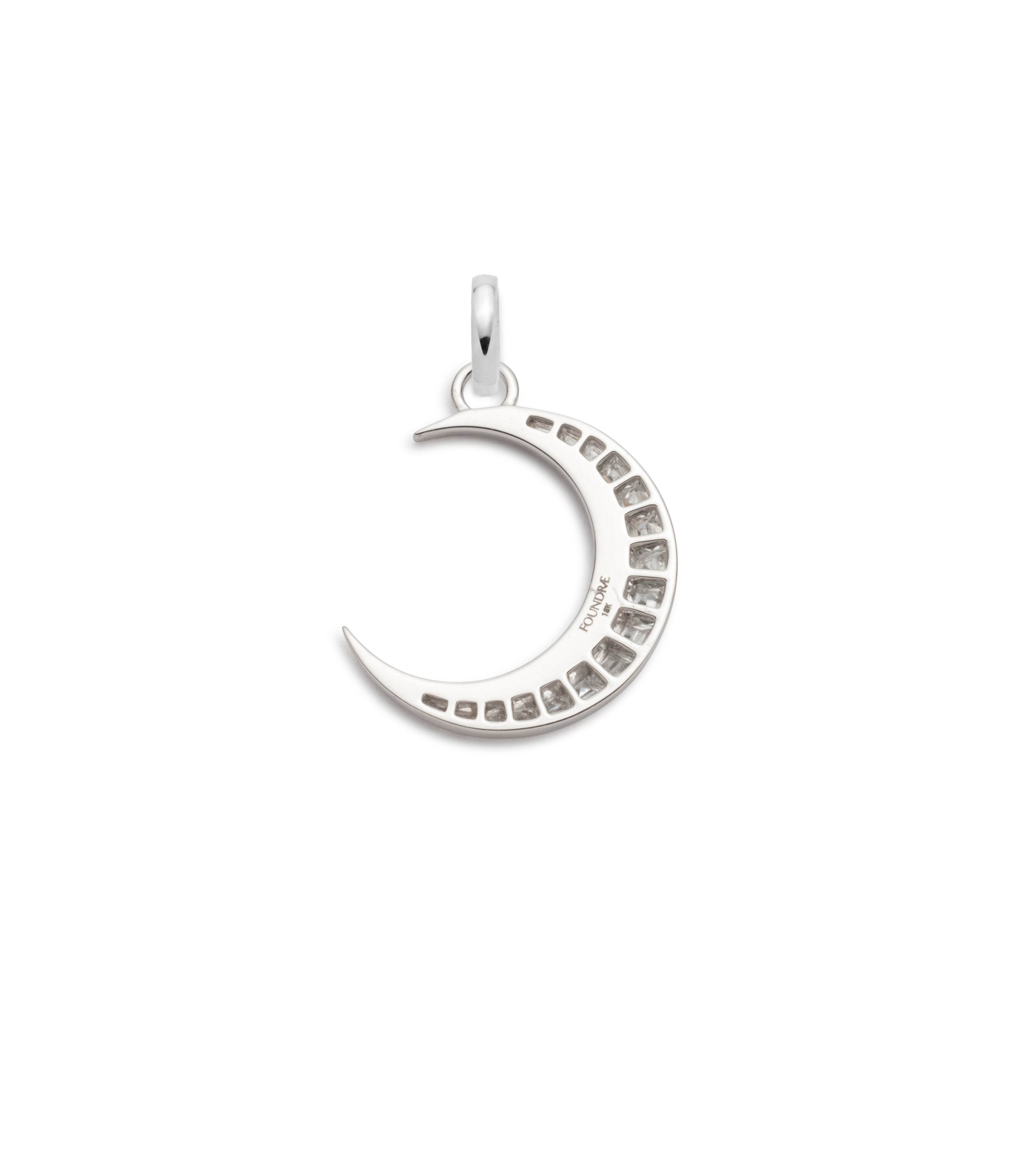 Crescent Karma Diamond Gemstone Medallion Necklace with Annex Link Chain - Elegant Jewelry for Women, Perfect for Parties, Weddings & Special Occasions