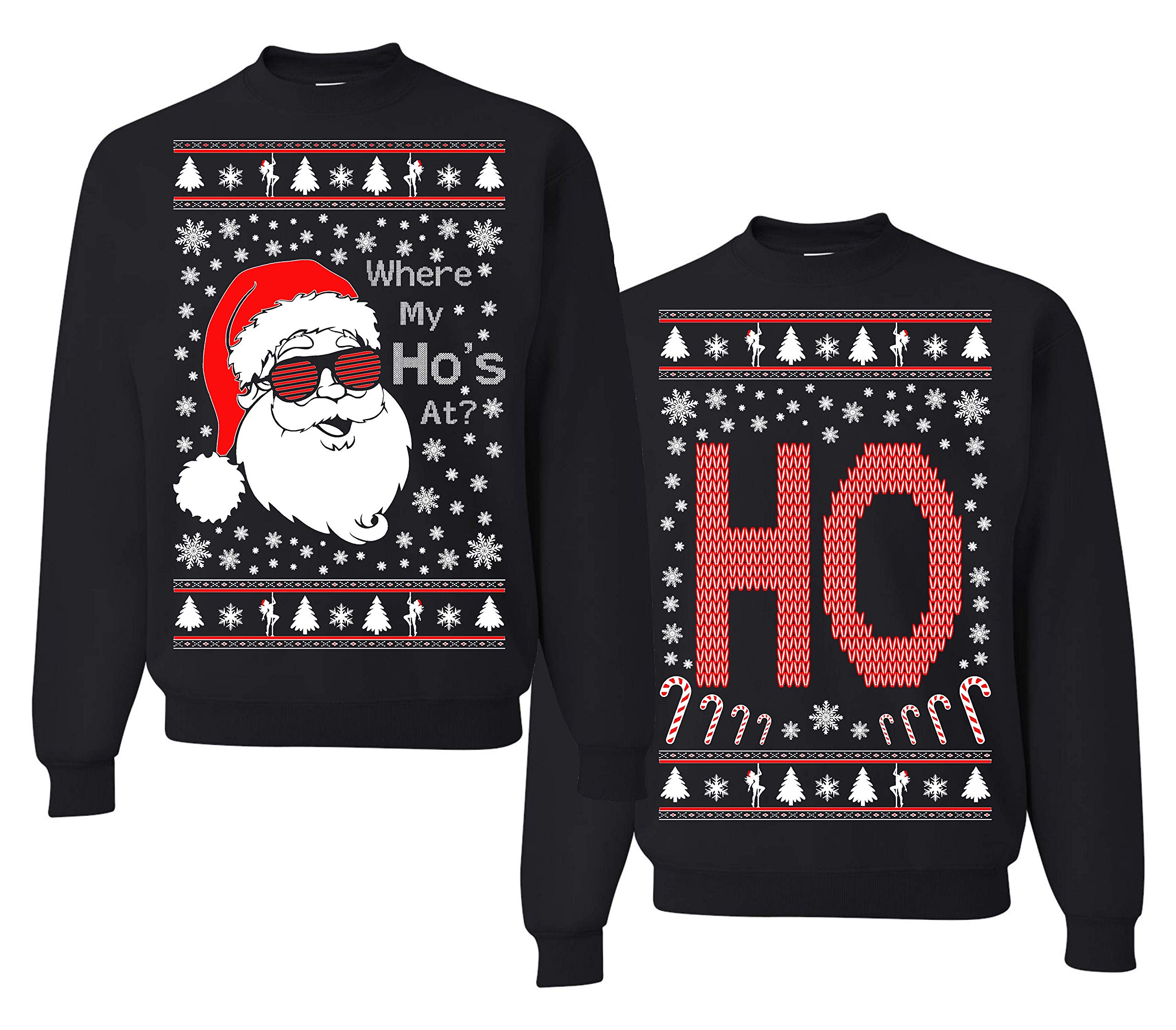 Funny Matching Christmas Sweaters for Couples - Ugly Holiday Sweatshirts | Perfect for Christmas Parties & Family Photos
