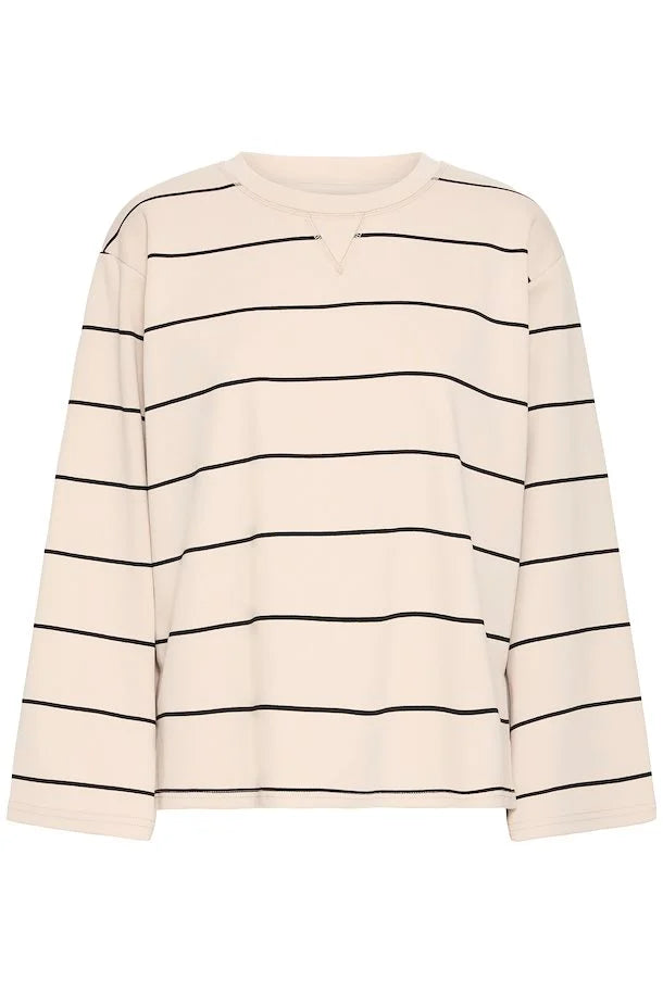 Premium Kalas Sweatshirt for Women - Soft Doeskin Stripe Pullover - Cozy Casual Wear for Fall & Winter - Perfect for Lounging, Travel, and Weekend Outings