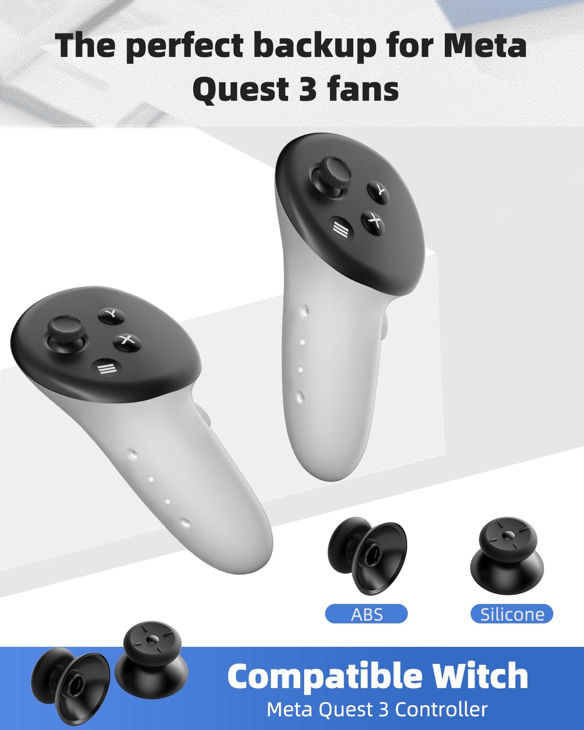 Oculus Quest 2 Controller Joystick Replacement Kit - 2-in-1 Thumbstick Repair Parts for Meta Quest 2 & Oculus Quest 2 VR Headset - Perfect for Gaming, VR Simulation & Controller Maintenance