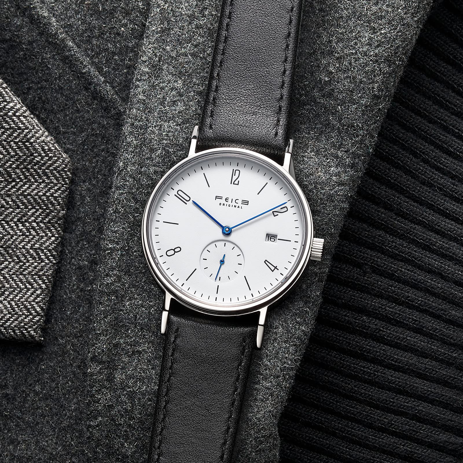 FEICE Automatic Watch for Men & Women - Bauhaus Design, Waterproof, Sapphire Crystal, Analog Mechanical Unisex Watch - FM201 - Perfect for Business, Casual & Formal Occasions