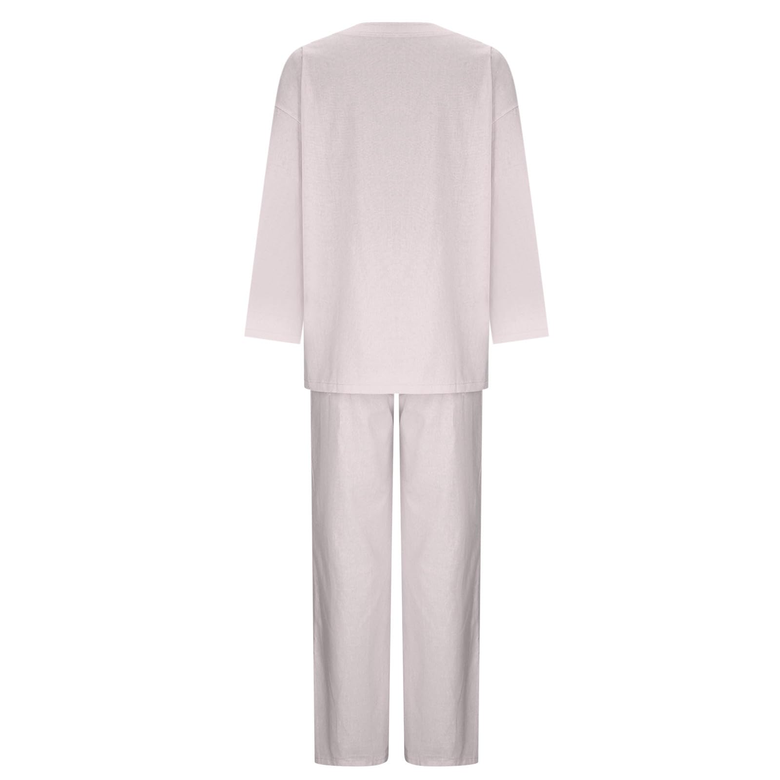 Oelaio Women's 2-Piece Lounge Set - Soft Cotton Casual Pajama Pants & Top Matching Outfit for Fall | Plus Size Comfortable Loungewear for Home, Sleep & Relaxation