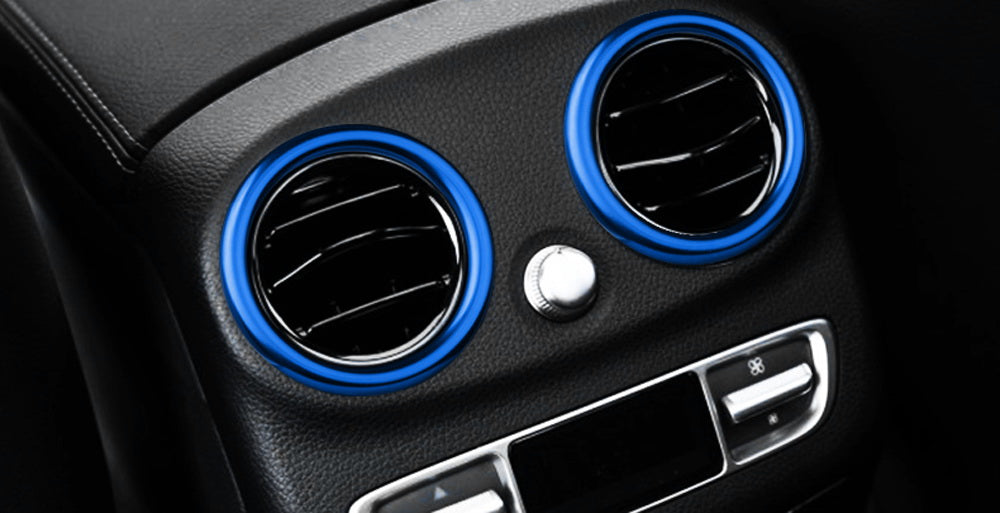 Premium Blue Air Vent Trim Covers for Mercedes W205 X205 C GLC - Upgrade Your Car Interior with Stylish AC Vent Covers for Enhanced Aesthetics & Comfort