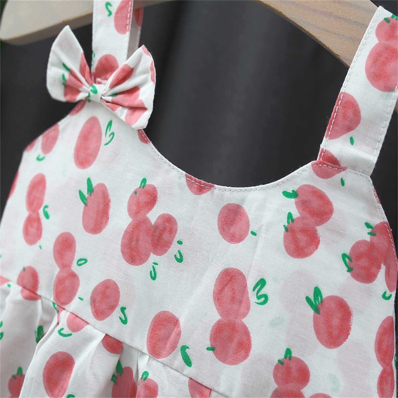 Bohemian Floral Toddler Baby Girl Dress - Summer Ruffle Strap Sleeveless Casual Beach Wedding Outfit (White, 12 Months) | Perfect for Beach Parties, Photo Shoots & Special Occasions
