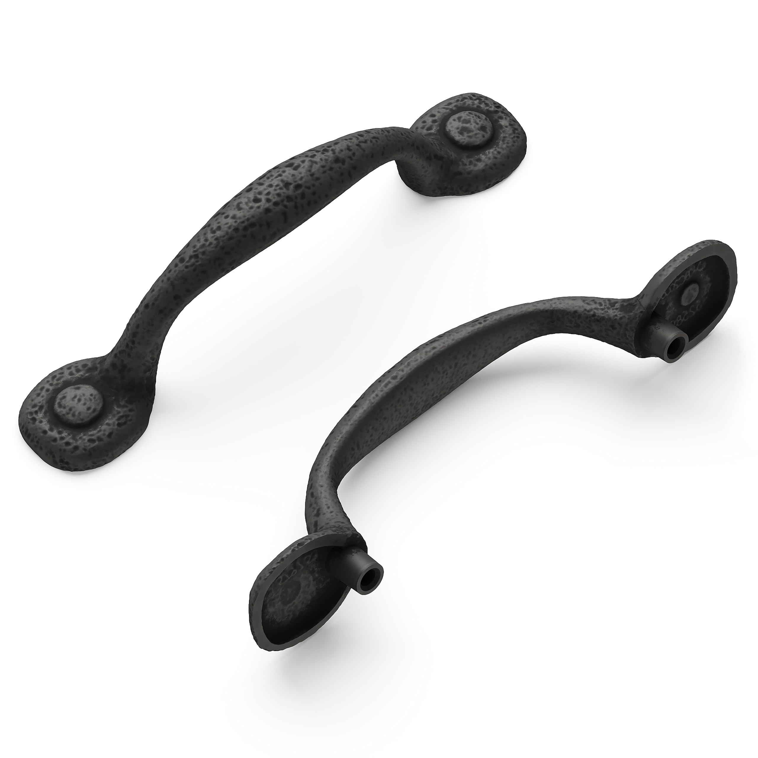 Premium Hickory Hardware 1-Pack Solid Core Kitchen Cabinet Pulls - Luxury Black Iron Cabinet Handles for Doors & Dresser Drawers (3-Inch Hole Center) - Refined Rustic Collection - Perfect for Modern Farmhouse & Industrial Style Kitchens