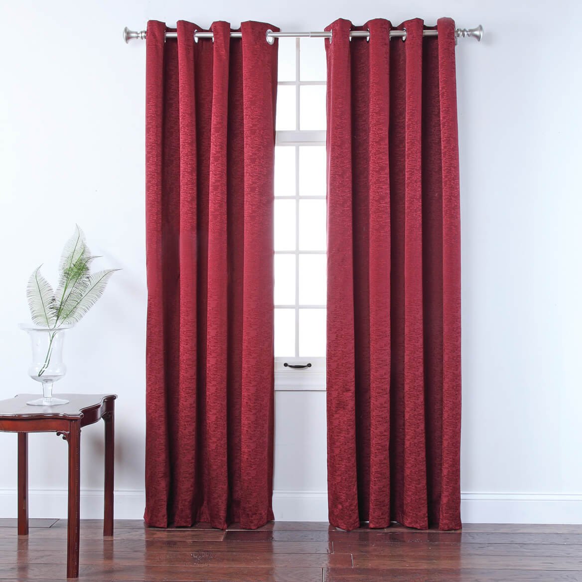 Renaissance Home Fashion Stylemaster Foam Back Grommet Curtain Panel - 55 x 84 Inches, Wine Red - Thermal Insulated Blackout Drapes for Living Room & Bedroom Window Treatments