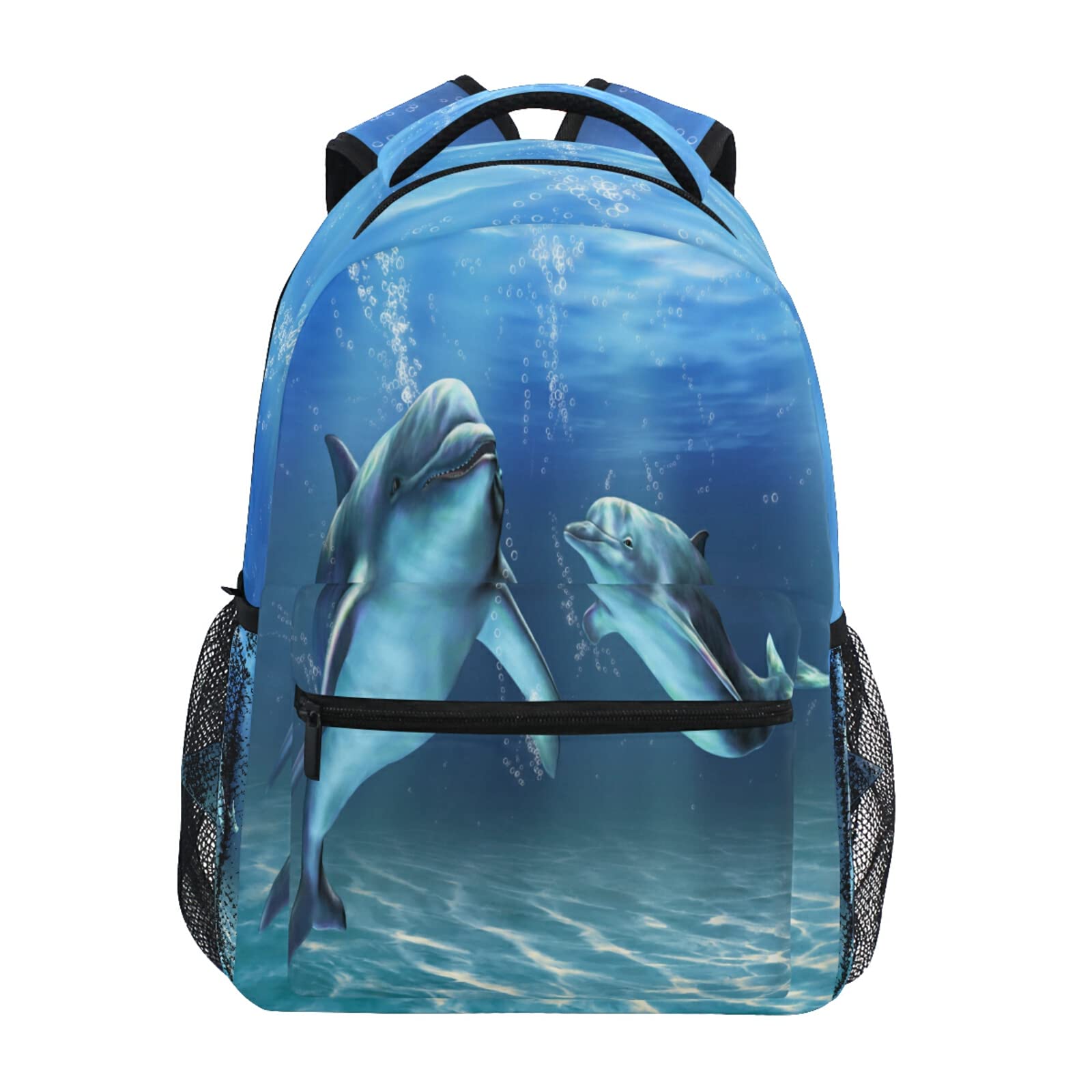 Dolphin Themed Kids Backpack for Boys & Girls Ages 5-9 - Cute Cartoon School Bookbag for Toddlers - Perfect for School, Daycare & Travel