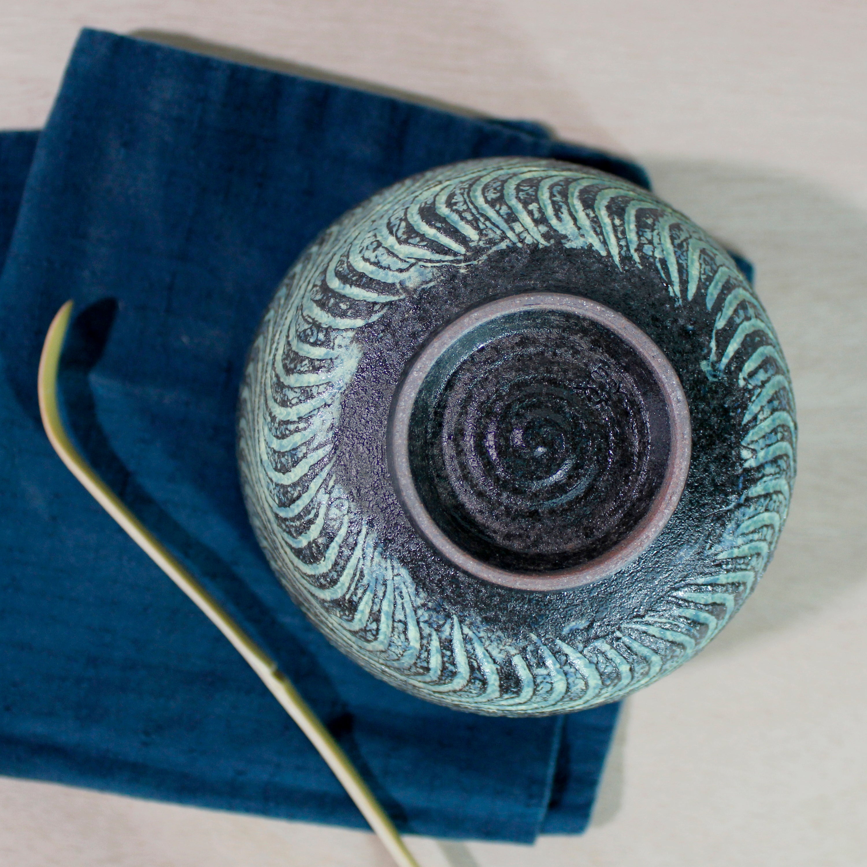 Premium Handcrafted Wave Chawan Matcha Bowl - Authentic Japanese Ceramic Tea Bowl for Traditional Matcha Tea Ceremony, Home Decor & Zen Meditation