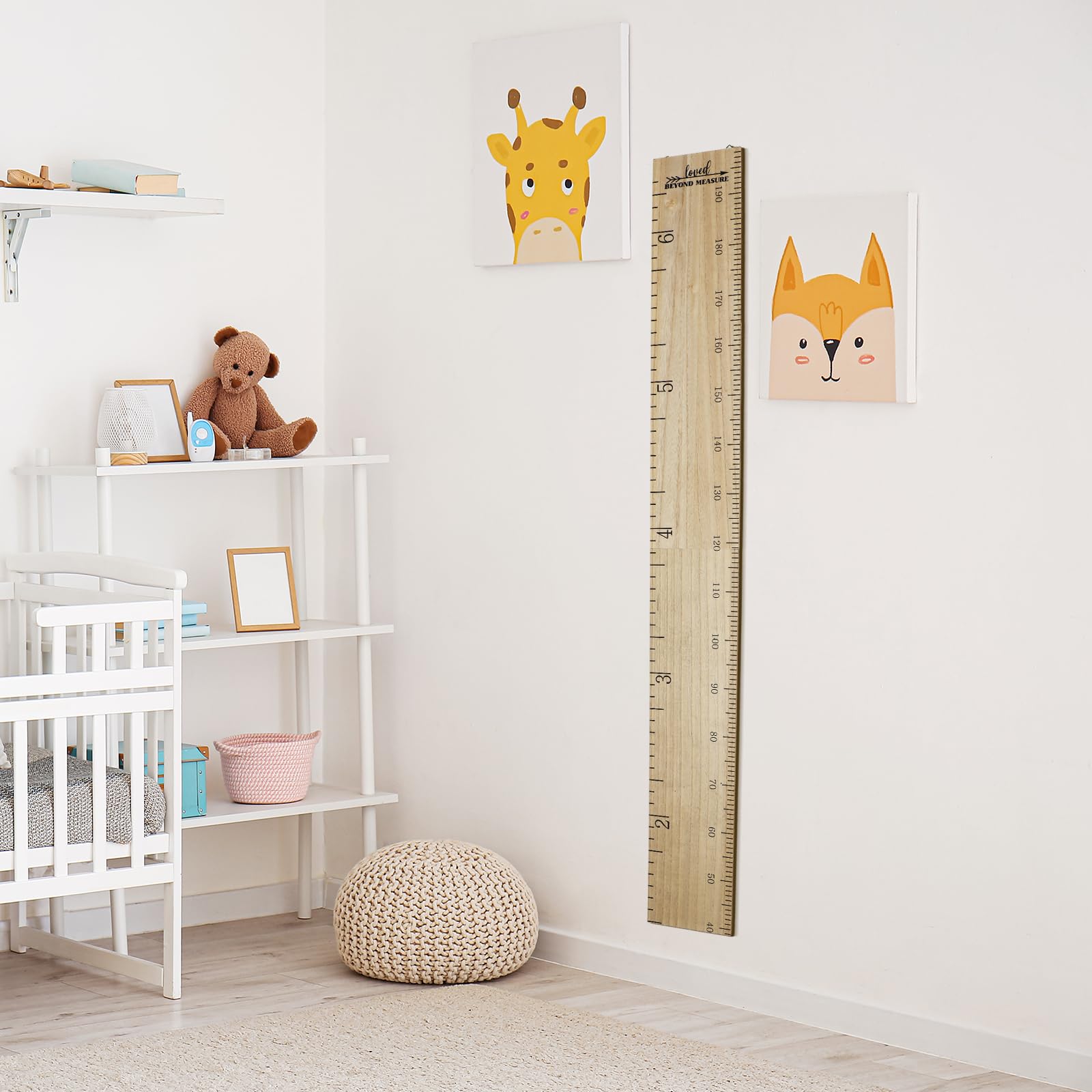 Eersida Classic Wooden Growth Chart for Kids - Nursery Wall Decor for Boys & Girls - Height Measurement Ruler for Room & Home Hanging Decor - Perfect for Baby Showers, Birthdays & Milestone Tracking