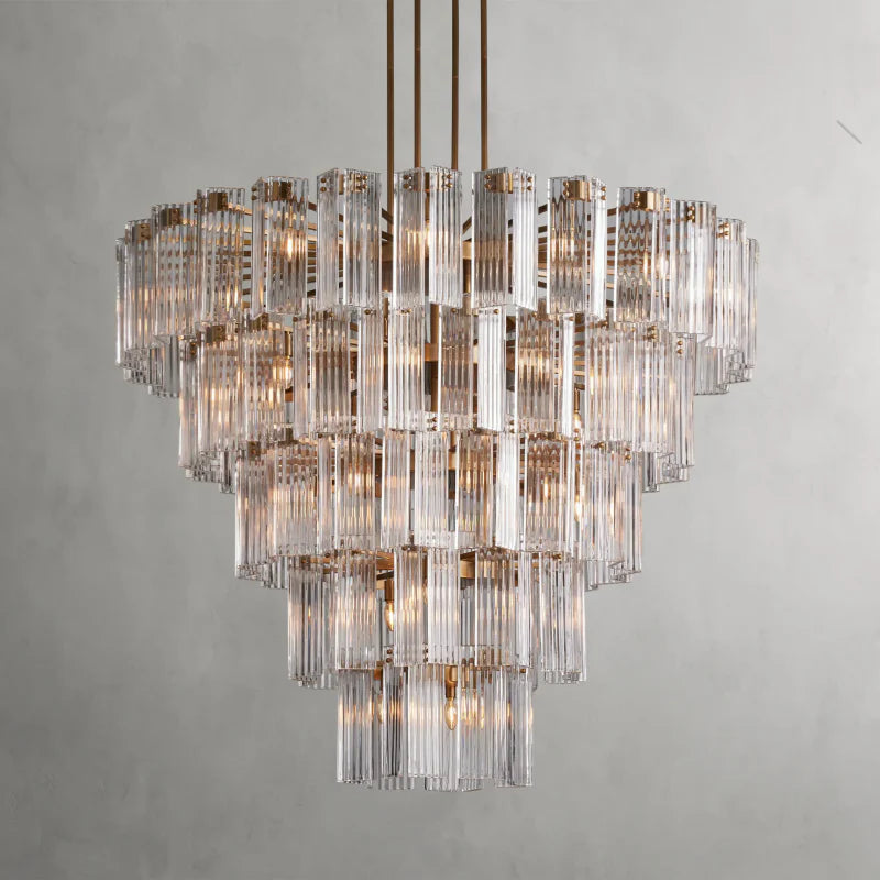 Delsie Round Chandelier - Modern Crystal Ceiling Light Fixture for Dining Room, Living Room & Bedroom | Elegant Lighting Decor for Home & Wedding