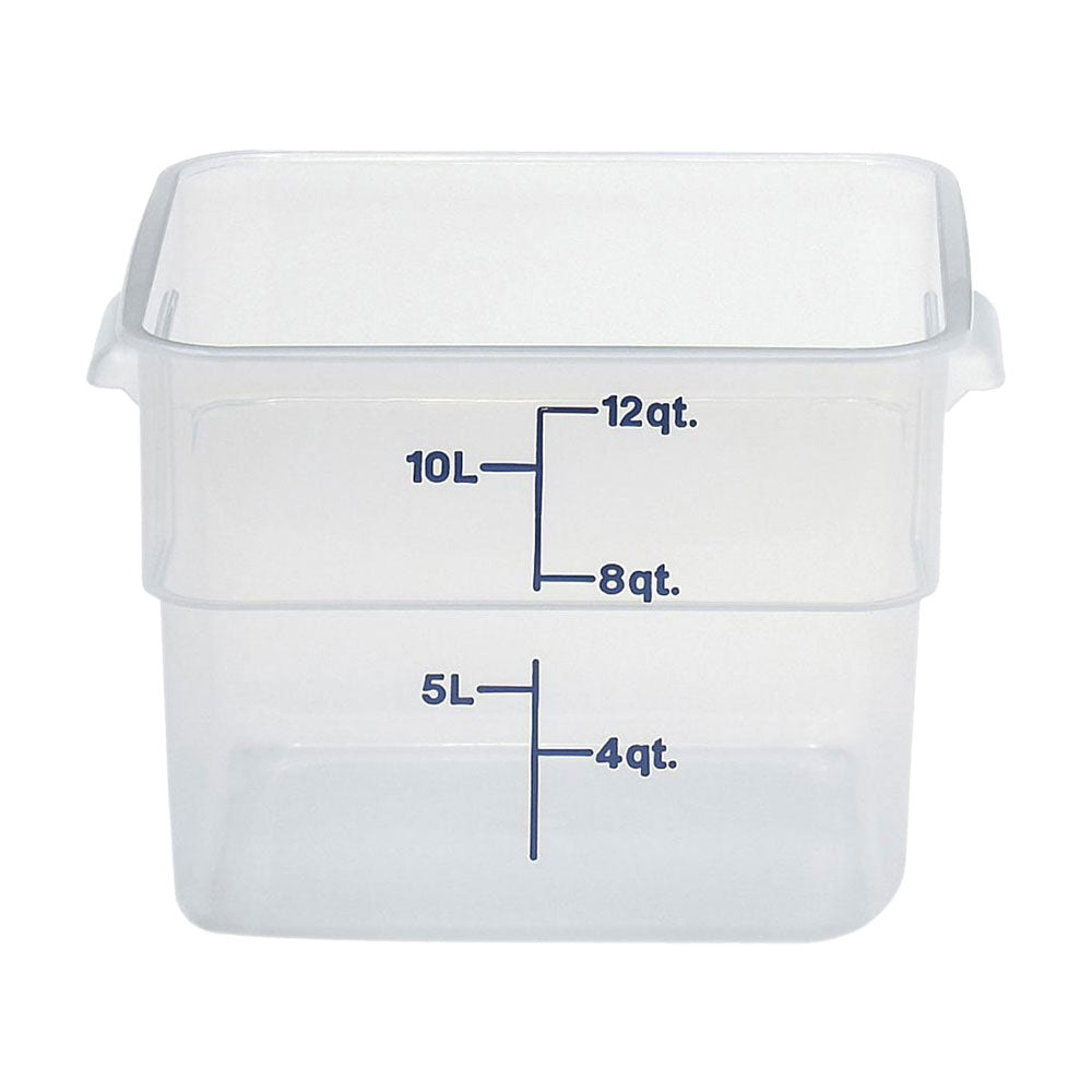 Cambro 12SFSPP190 CamSquare 12 Quart Food Storage Container - BPA-Free, Stackable, Commercial-Grade Plastic Bin for Kitchen, Restaurant & Meal Prep - Translucent Square Container with Lid