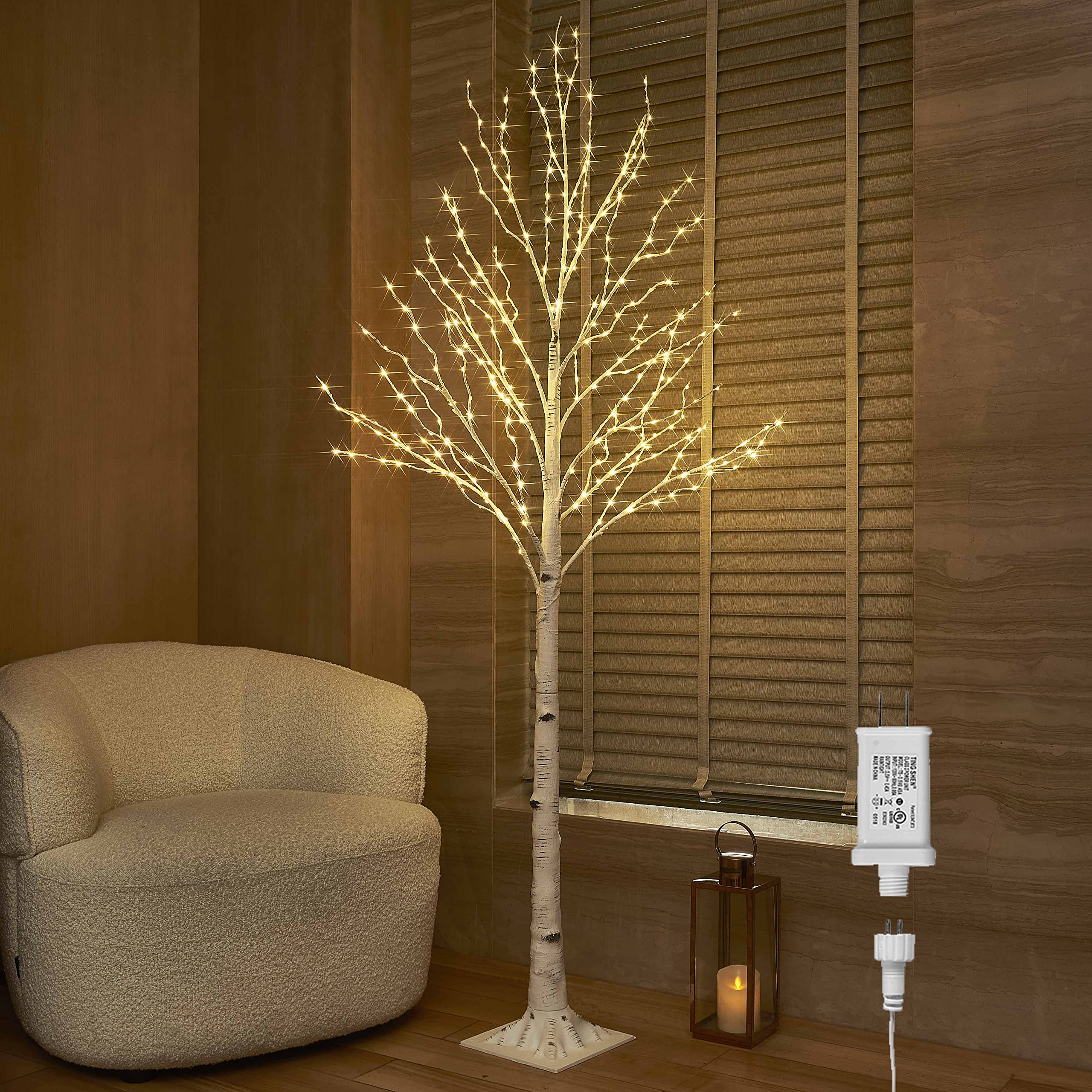 BAOLITVINE 6FT Lighted Birch Tree with 330 Fairy Lights - Indoor/Outdoor Plug-in White Tree for Christmas, Easter, Home & Room Decor | Perfect for Holiday Parties, Weddings, and Seasonal Displays