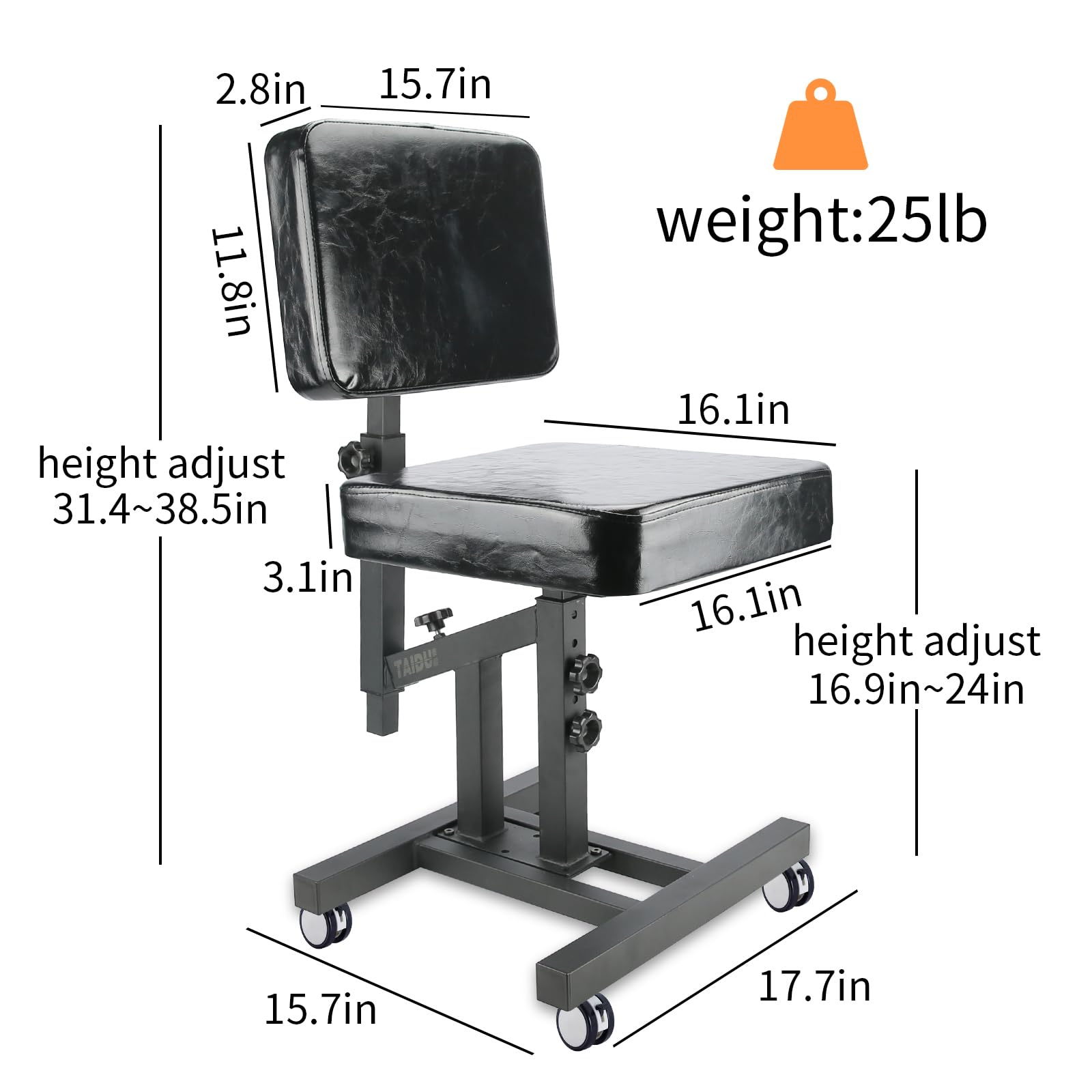 Foldable Adjustable Tattoo Armrest Stand with Wheels - Ergonomic Height & Angle Adjustment for Tattoo Artists - Perfect for Tattoo Studio Chairs & Portable Tattooing - Ideal for Professional Tattoo Workstations, Home Studios, and Mobile Tattoo Services