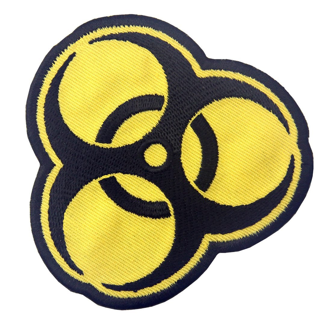 Bio Hazard Black & Yellow Embroidered Patch - Iron On or Sew On Emblem for Jackets, Bags & DIY Crafts | High Quality Hazard Symbol Applique for Costumes & Safety Gear
