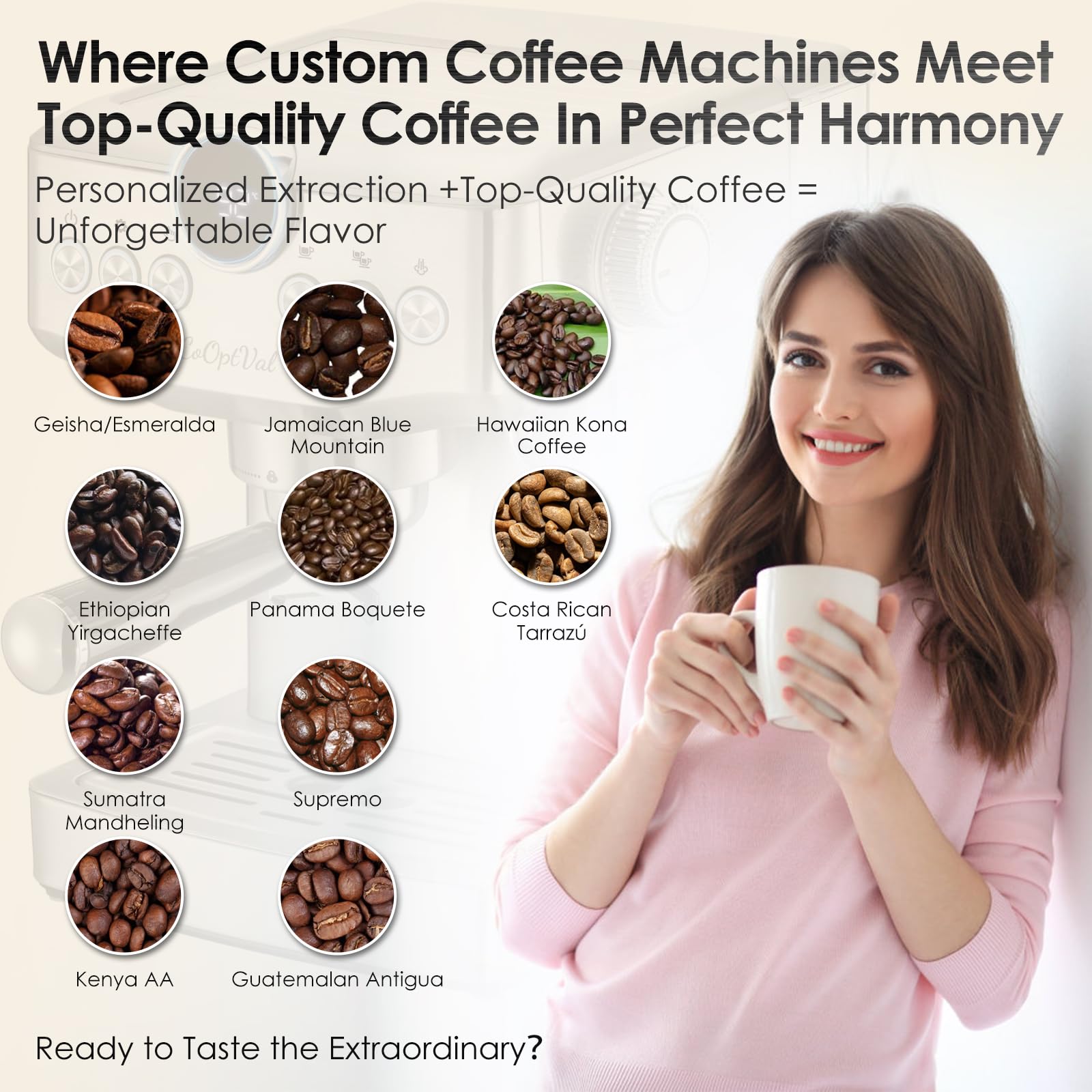 20-Bar Professional Espresso Machine with Milk Frother & Steam Wand - Fully Customizable Brewing (Temperature, Time, Volume) - Stainless Steel Latte & Cappuccino Maker for Home & Cafe Use - Perfect for Coffee Enthusiasts & Baristas