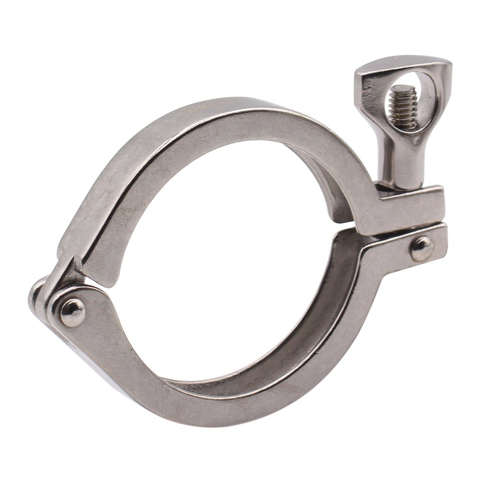 DERNORD 304 Stainless Steel Heavy Duty Tri Clamp with Wing Nut - 2 Inch Single Pin Ferrule TC Fitting (Pack of 5) for Brewing, Dairy, Food Processing & Pharmaceutical Industries