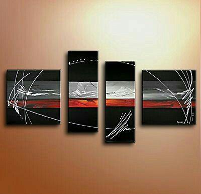Extra Large Black Abstract Canvas Art - Modern Wall Painting for Living Room Decor | Handmade Contemporary Artwork for Home & Office
