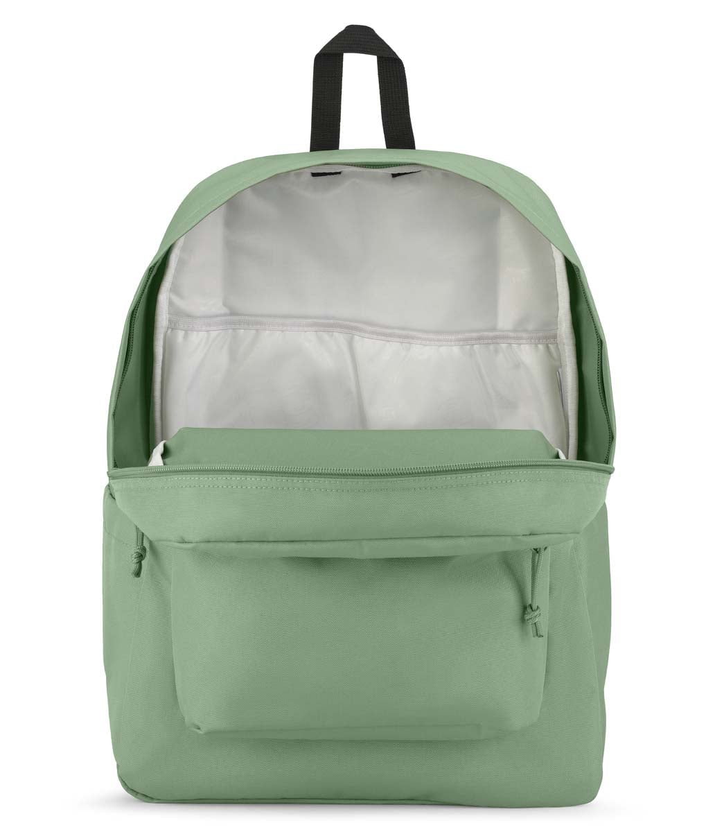 JanSport SuperBreak Plus Backpack - Lightweight Laptop Backpack for School & Travel, Durable Loden Frost Green, Ergonomic Design for Comfort - Perfect for Students, Commuters & Outdoor Adventures
