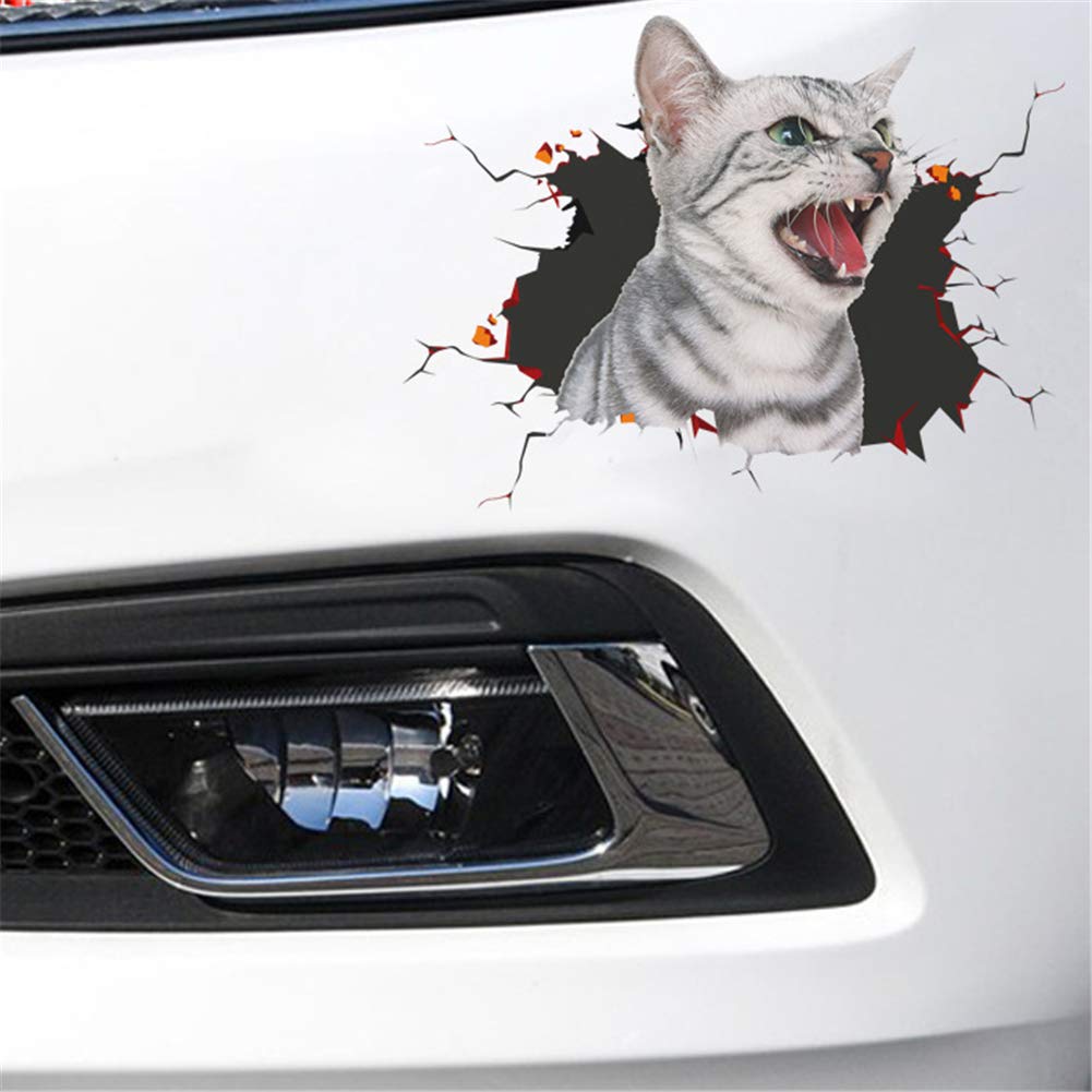 3D Dog & Cat Car Stickers - Zcargel Animal Decals for Cars, Motorcycles & Vehicles - Creative Pet Stickers for Car Decoration & Personalization - Perfect for Pet Lovers & Auto Enthusiasts (Great for Windows, Bumpers & Helmets)