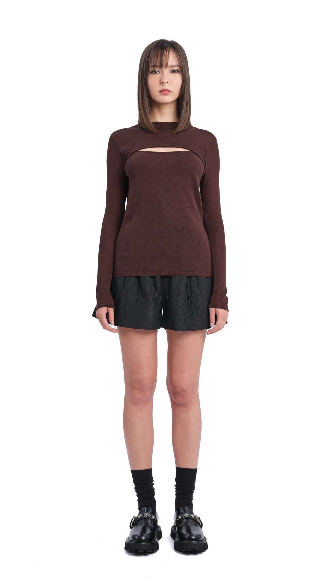 Stylish Acetate Sheer Cut Out Sweater for Women | Trendy Knit Pullover | Perfect for Casual Outfits & Evening Wear