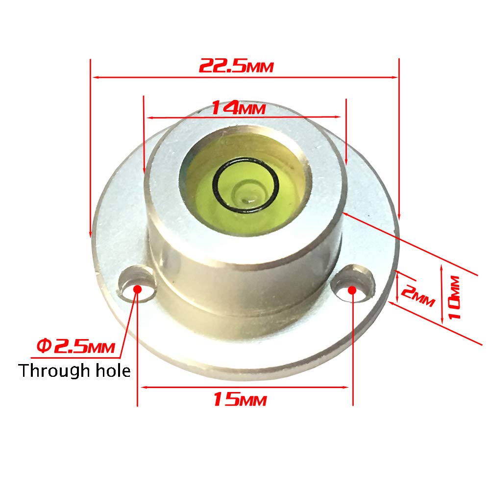 Universal Metal Horizontal Bubble Bull's-Eye Level - 22.5x10mm Green Flange Water Bubble Level for Home & DIY Projects - Perfect for Wall Mounting, Picture Hanging, and Small Construction Tasks