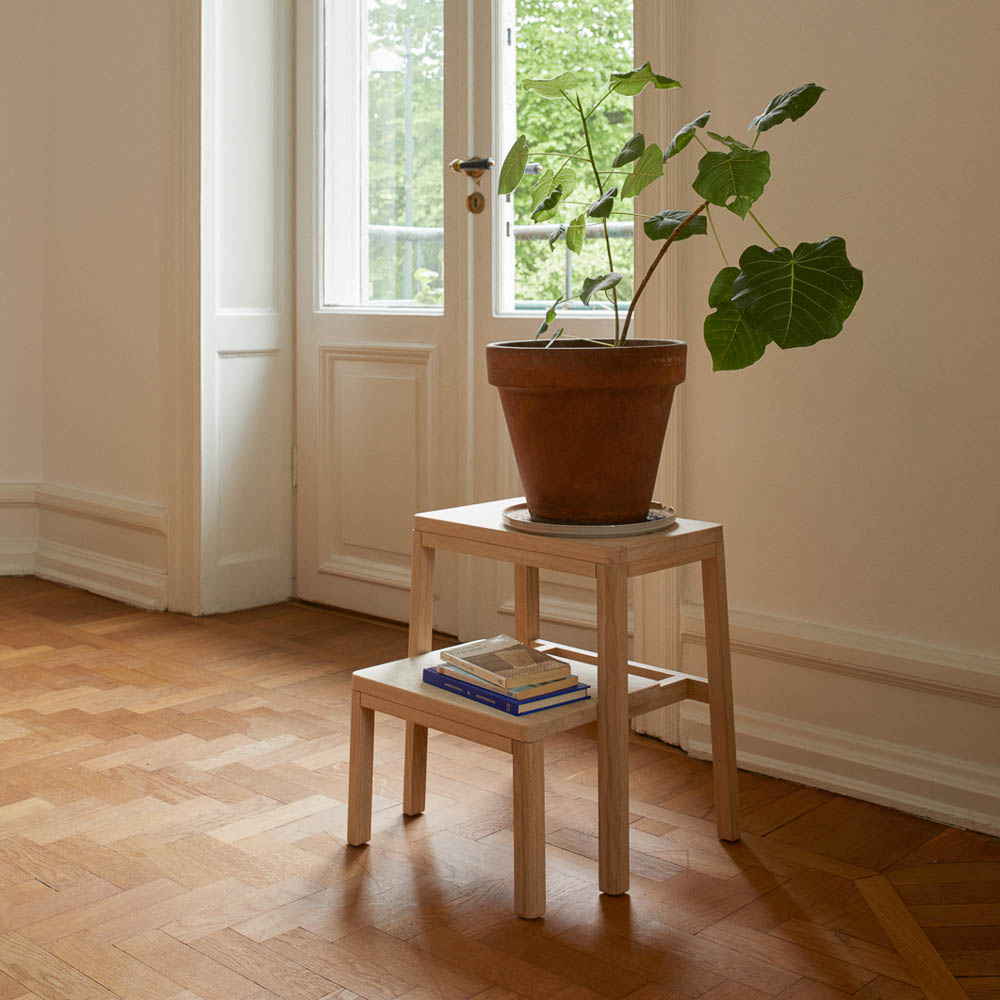 SKAGERAK Noboru 3-Step Wooden Ladder - Solid Oak Foldable Stool for Home, Kitchen, and Garage - Compact Stepladder for Reaching High Shelves and Storage Spaces