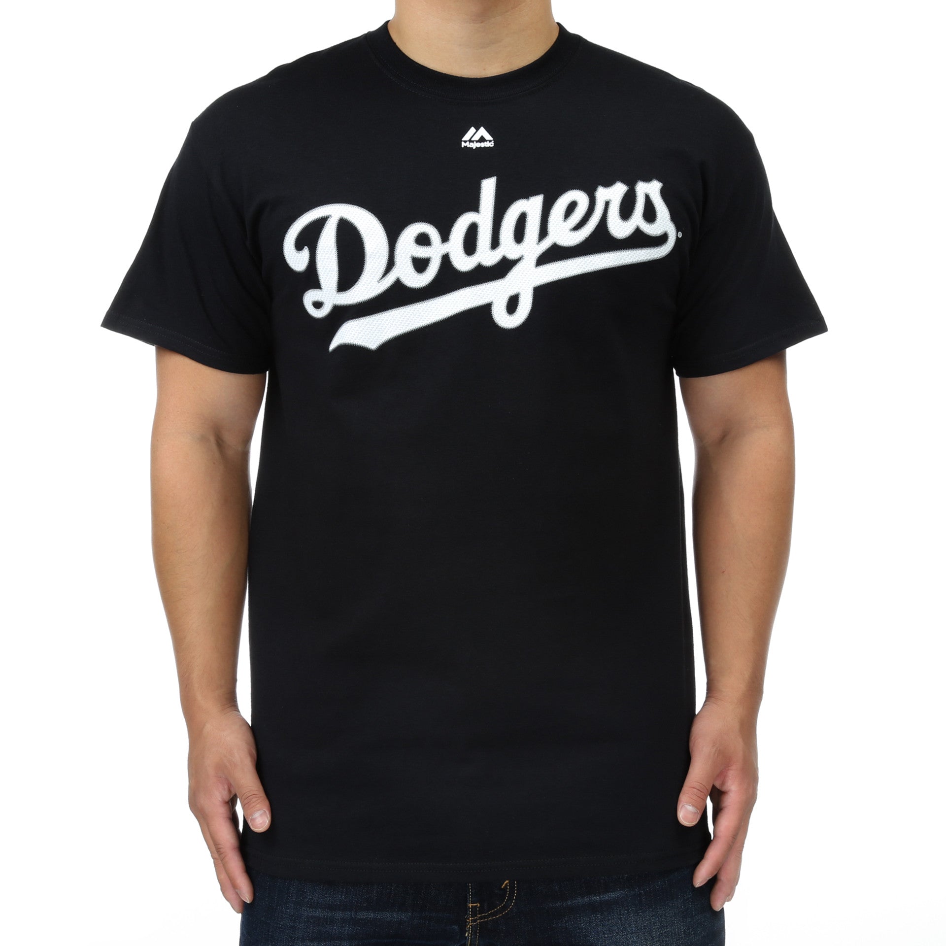 Majestic Dodgers Wordmark T-Shirt for Men - Black Baseball Fan Apparel - Perfect for Game Day, Casual Wear & Dodgers Merchandise Collection