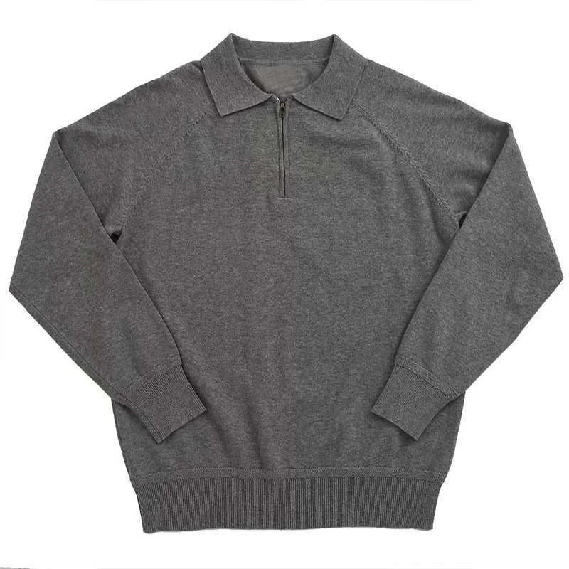 Vintage Polo Sweater with Turn Down Collar - Classic Men's Knitwear for Casual & Business Wear - Perfect for Office, Outings & Date Nights