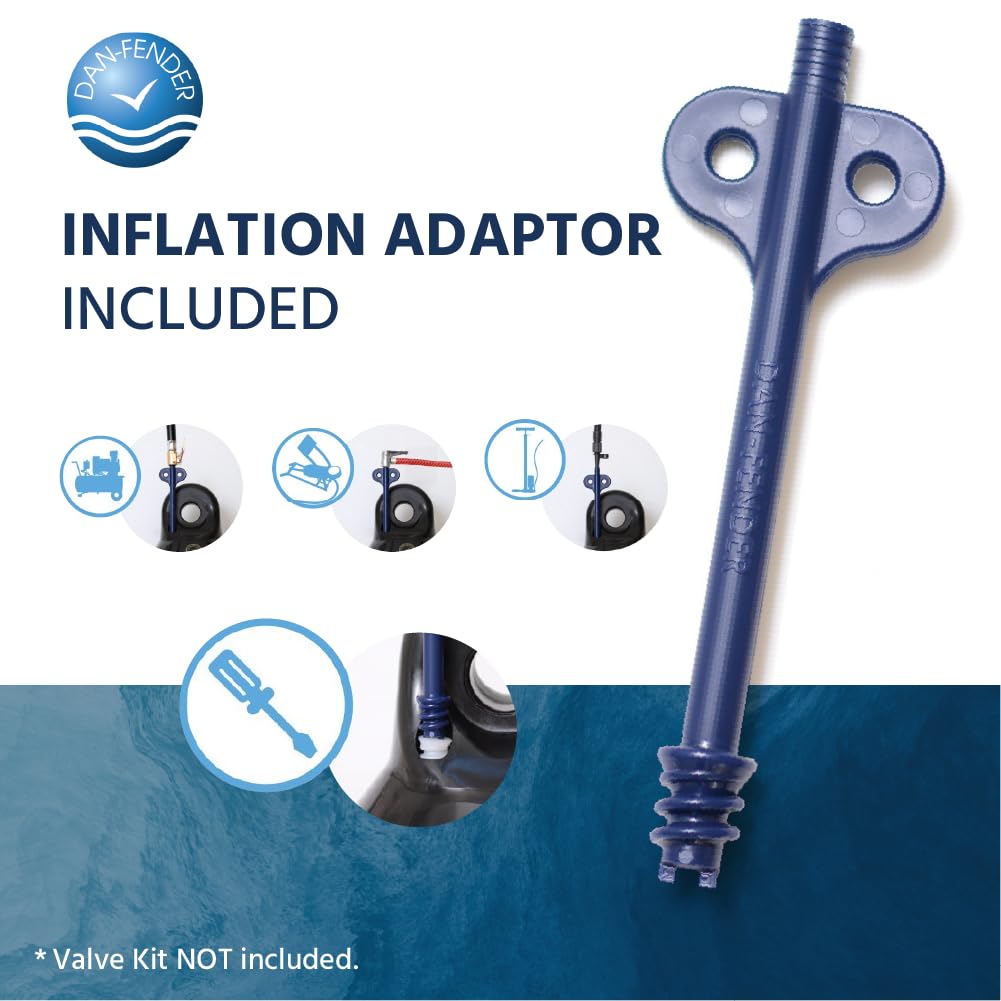 Heavy Duty Boat Fender Bumper - All Weather Marine Protection for Docking & Mooring - Strong Flexible Boat Accessory with Inflation Adapter - Perfect for Yachts, Sailboats & Dockside Protection