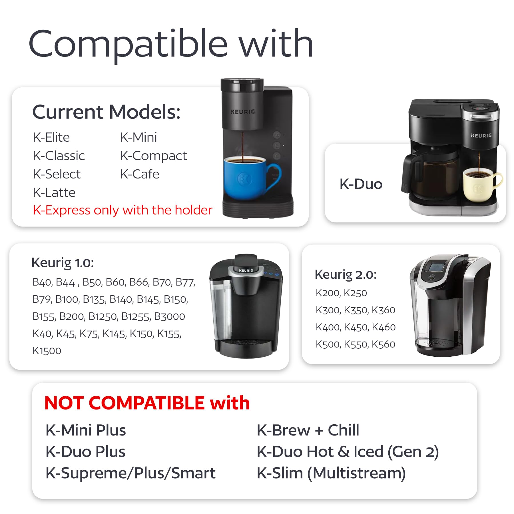 2 Pack Stainless Steel Reusable K Cups for Keurig Coffee Makers - Eco-Friendly Refillable K Cup Filters Compatible with All Keurig 1.0 & 2.0 Brewers | Perfect for Home, Office & Travel Use