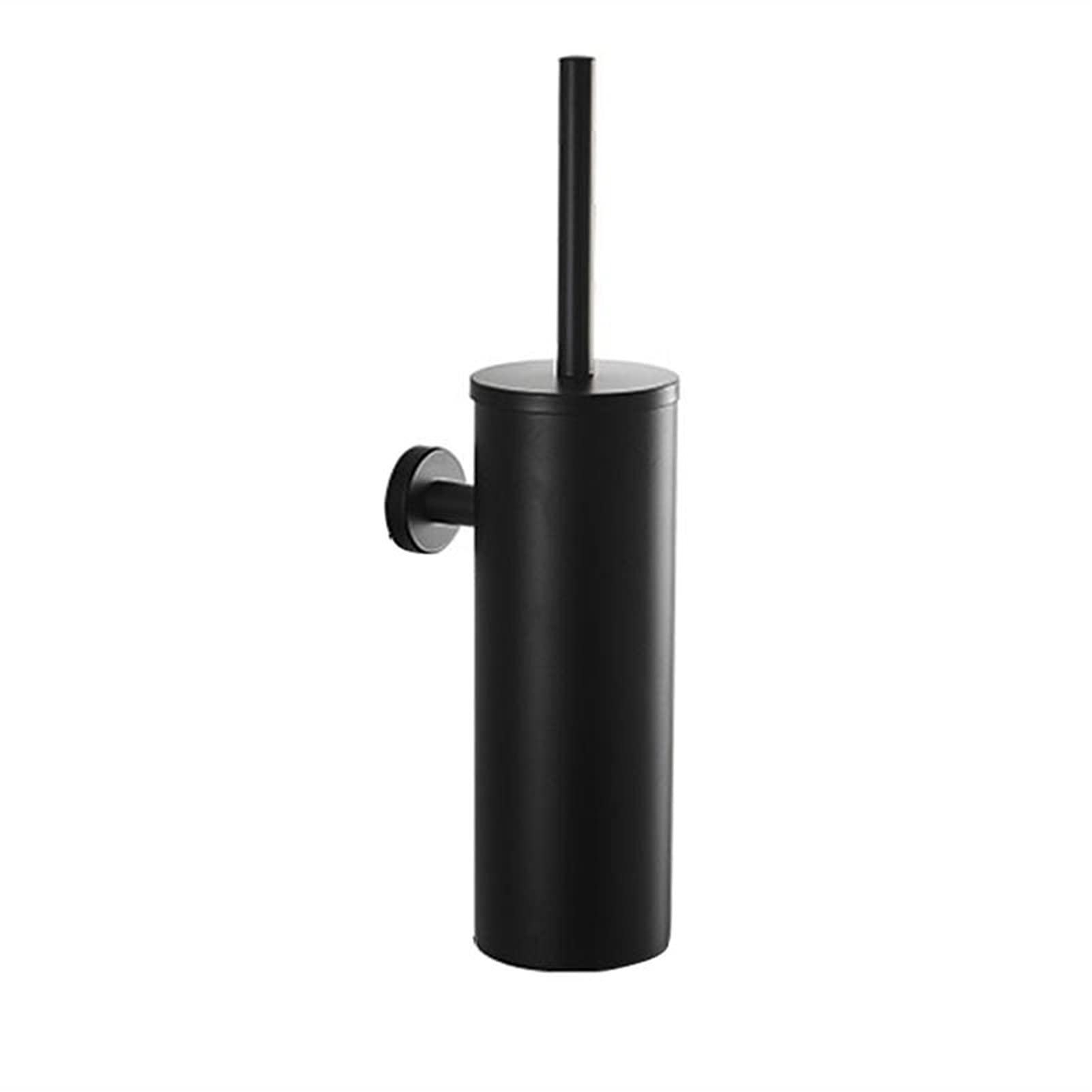 Stainless Steel Toilet Brush and Plunger Set - Wall Mount Bathroom Cleaning Kit with Holder (Black) - Ideal for Home, Hotel, and Office Toilet Cleaning