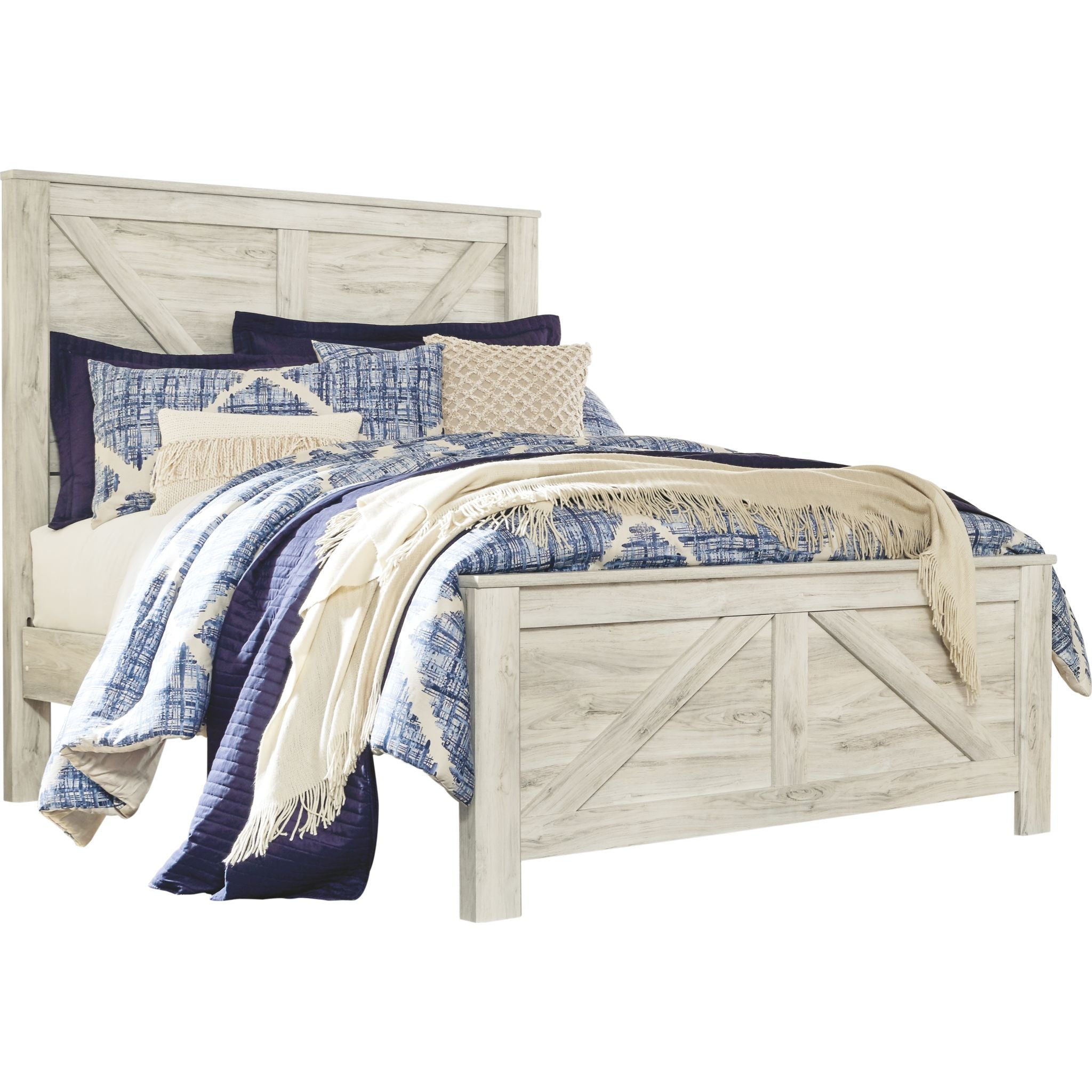 Bellaby 5-Piece Crossbuck Panel Bedroom Set - Solid Wood Queen Bed Frame with Nightstand & Dresser - Rustic Farmhouse Bedroom Furniture for Master Bedroom or Guest Room