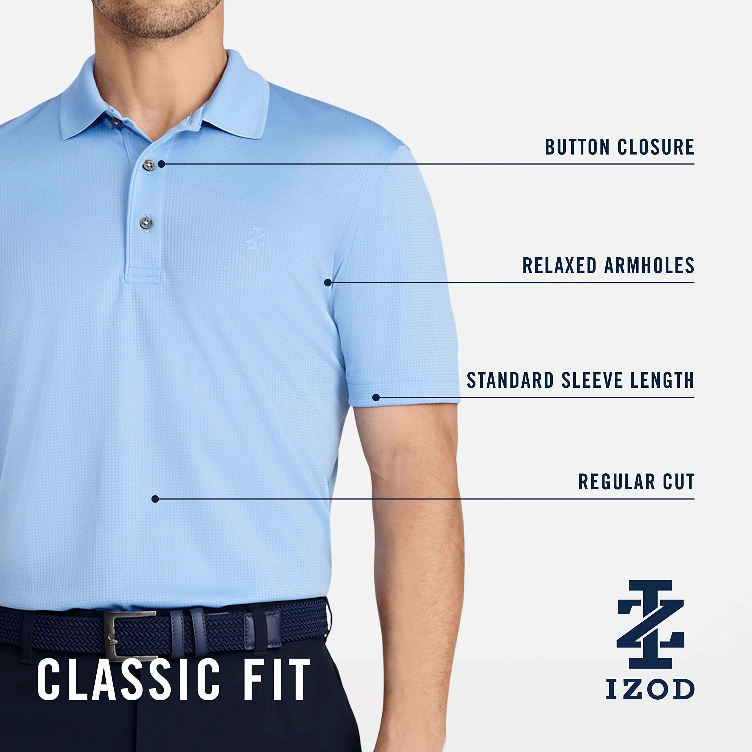 IZOD Men's Performance Golf Polo Shirt - Moisture-Wicking & Breathable - Perfect for Golf, Casual Wear & Outdoor Activities
