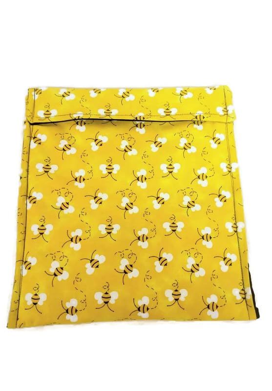 Honey Bee Fabric Microwave Potato Cooking Bag - Reusable Cotton Pouch for Baking, Steaming & Heating Potatoes - Perfect for Quick Meals, Camping & Kitchen Use