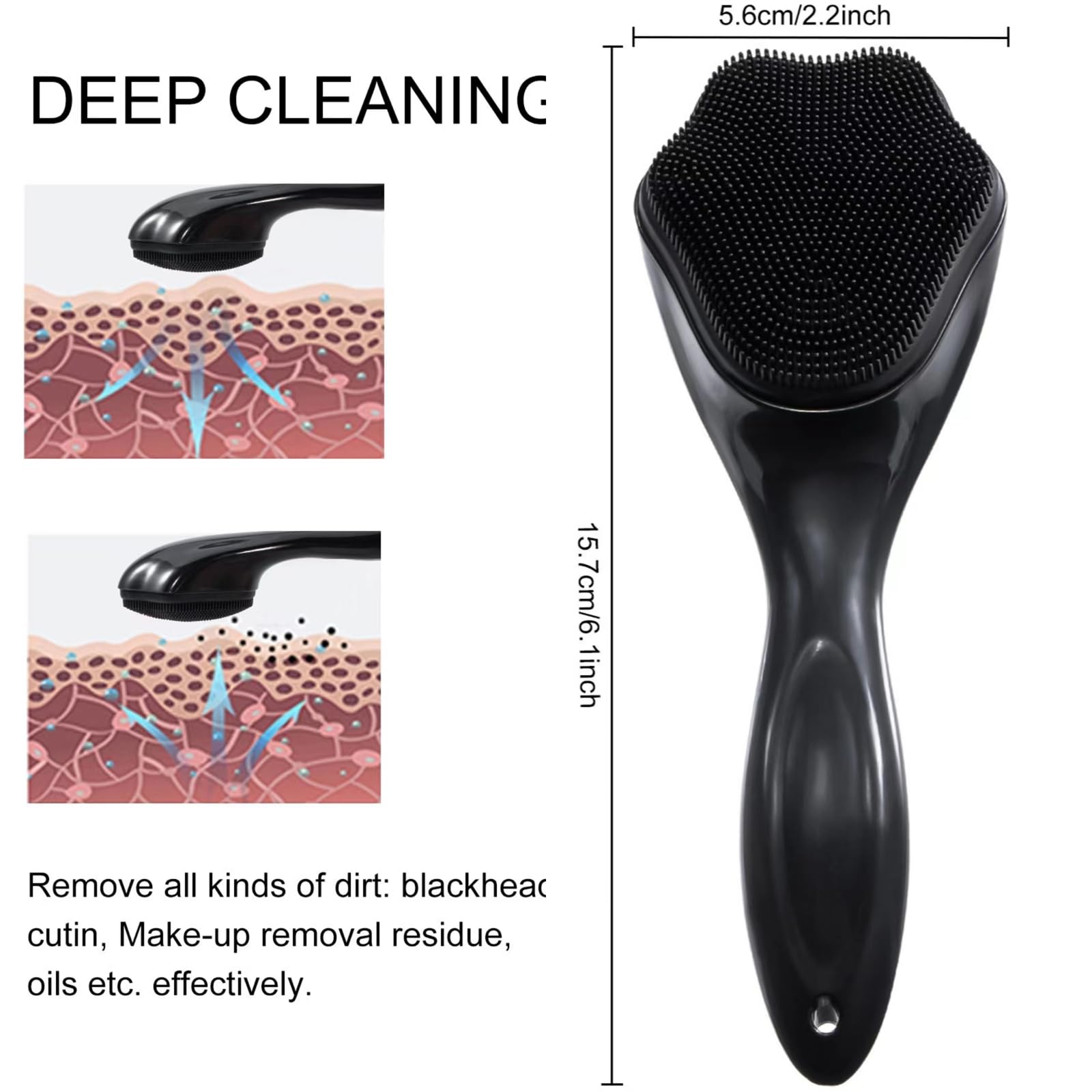 Beomeen 2 Pack Silicone Face Scrubber for Men - Exfoliating Brush with Soft Bristles, Blackhead Remover & Facial Cleansing Tool, Waterproof for Daily Skincare Routine - Perfect for Shower, Travel & Spa Days