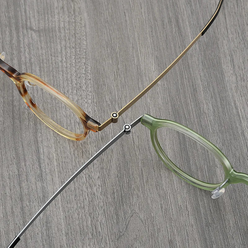 Stylish Black Full Rim Round Titanium Acetate Eyeglasses for Women - Model 6006 | Perfect for Office, Reading & Everyday Fashion Accessory