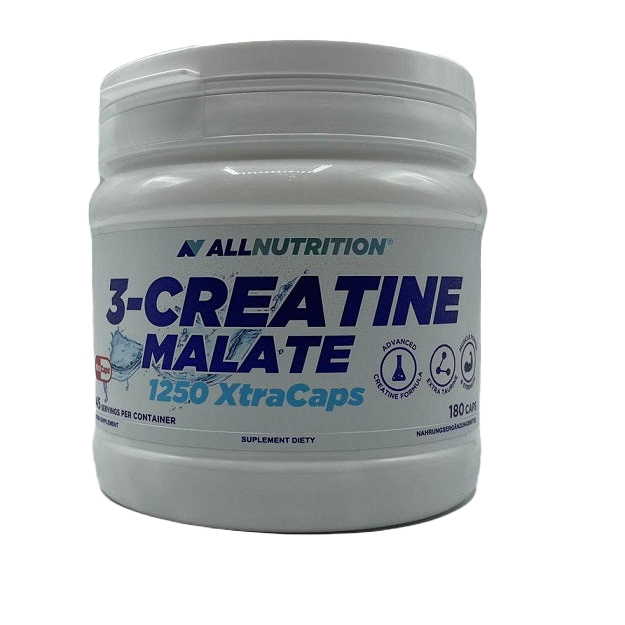 Allnutrition 3 Creatine Malate 1250 XtraCapsules - 180 Capsules for Muscle Growth, Strength & Endurance | Pre-Workout & Post-Workout Supplement for Athletes & Bodybuilders